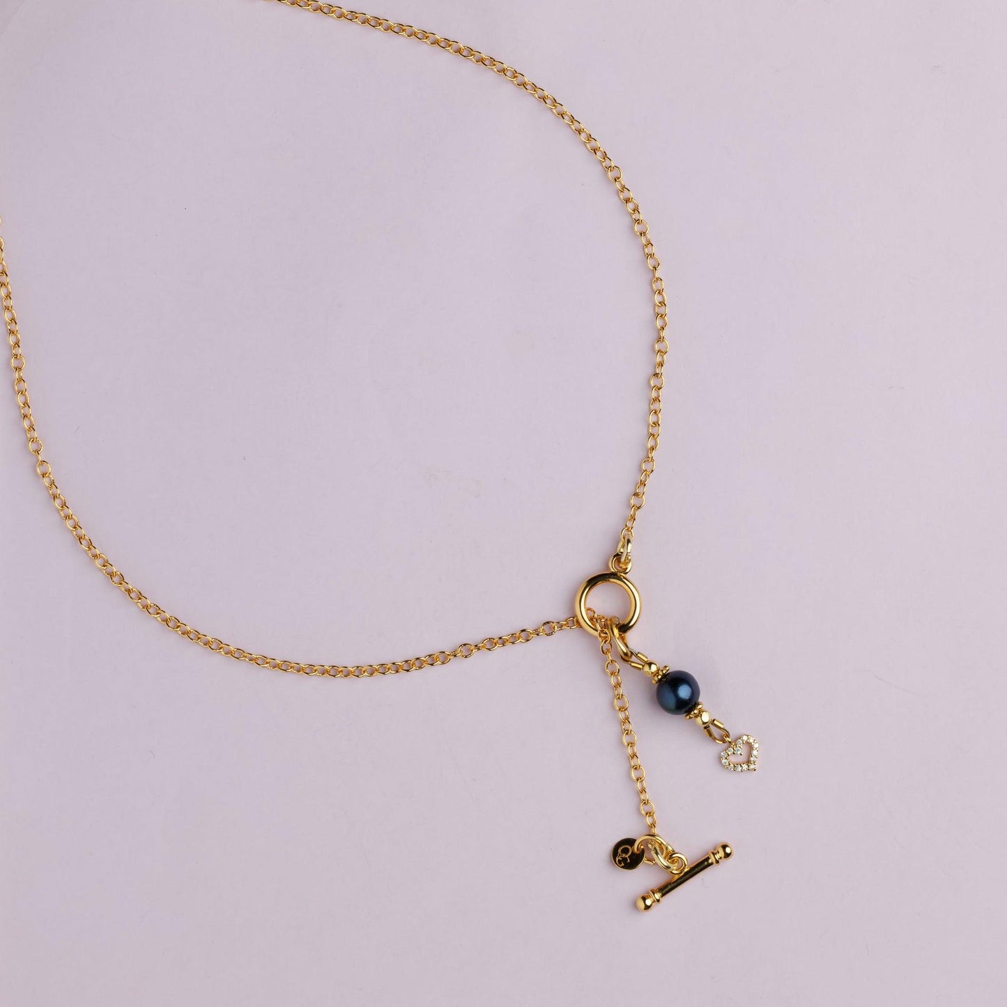 Collier en maille or -Perle de Tahiti - LILY