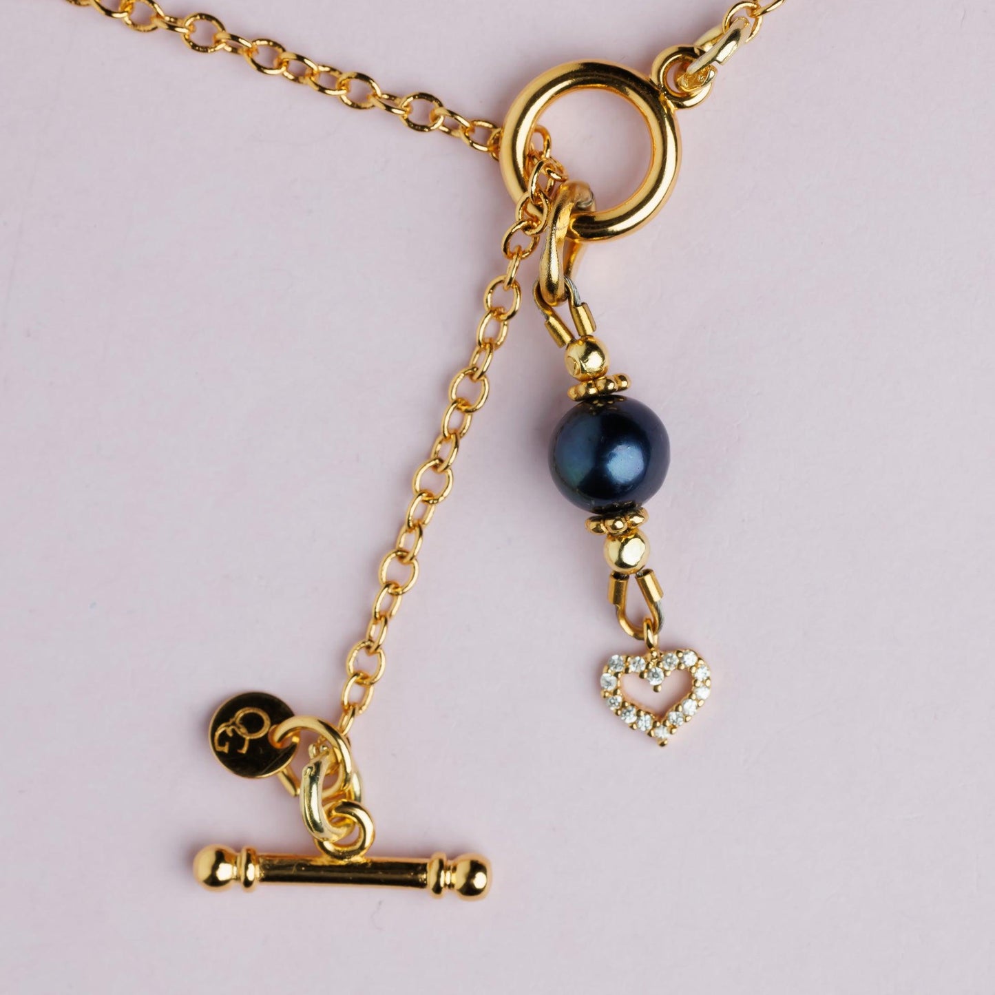 Collier en maille or -Perle de Tahiti - LILY