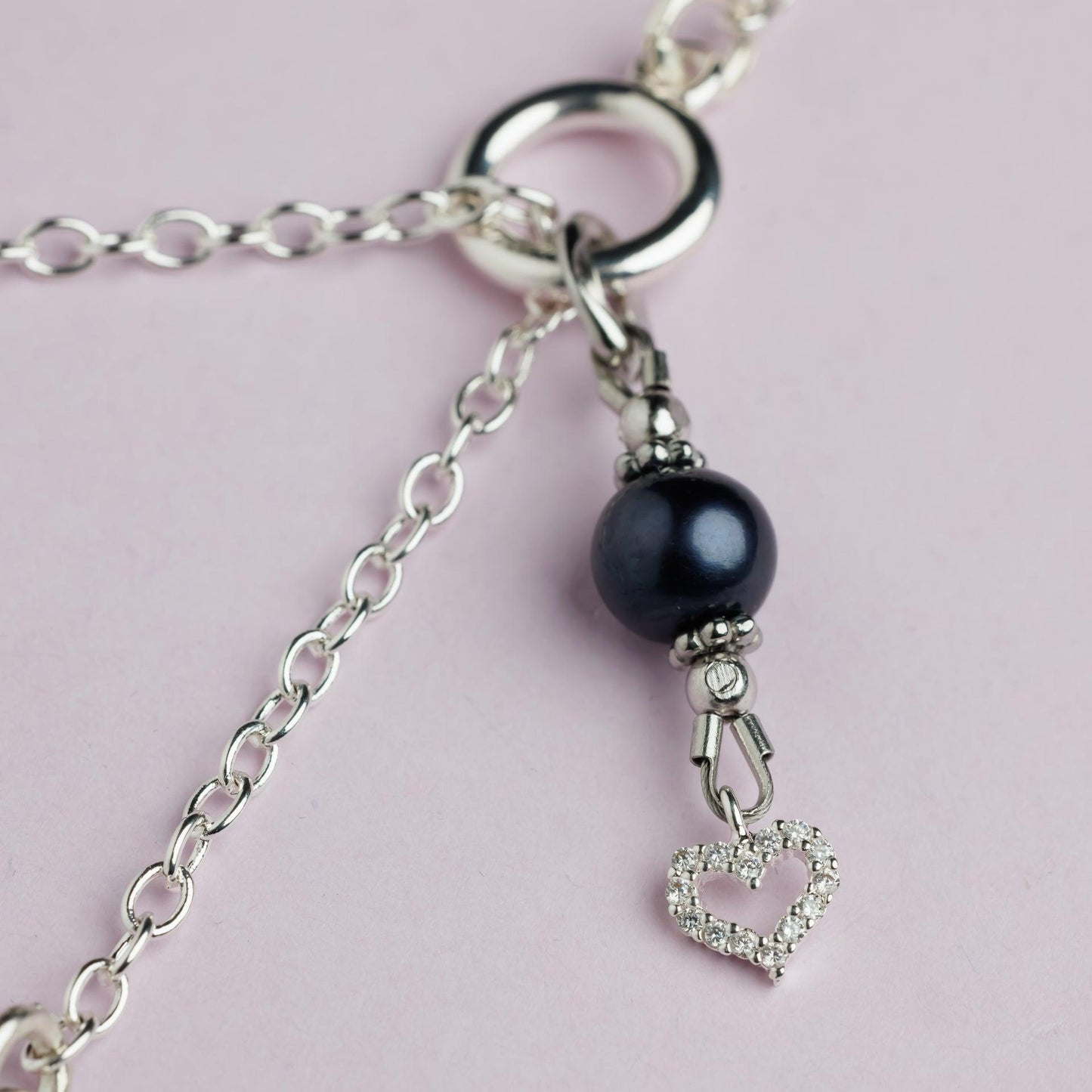 Collier en maille argent - Perle de Tahiti - LILY