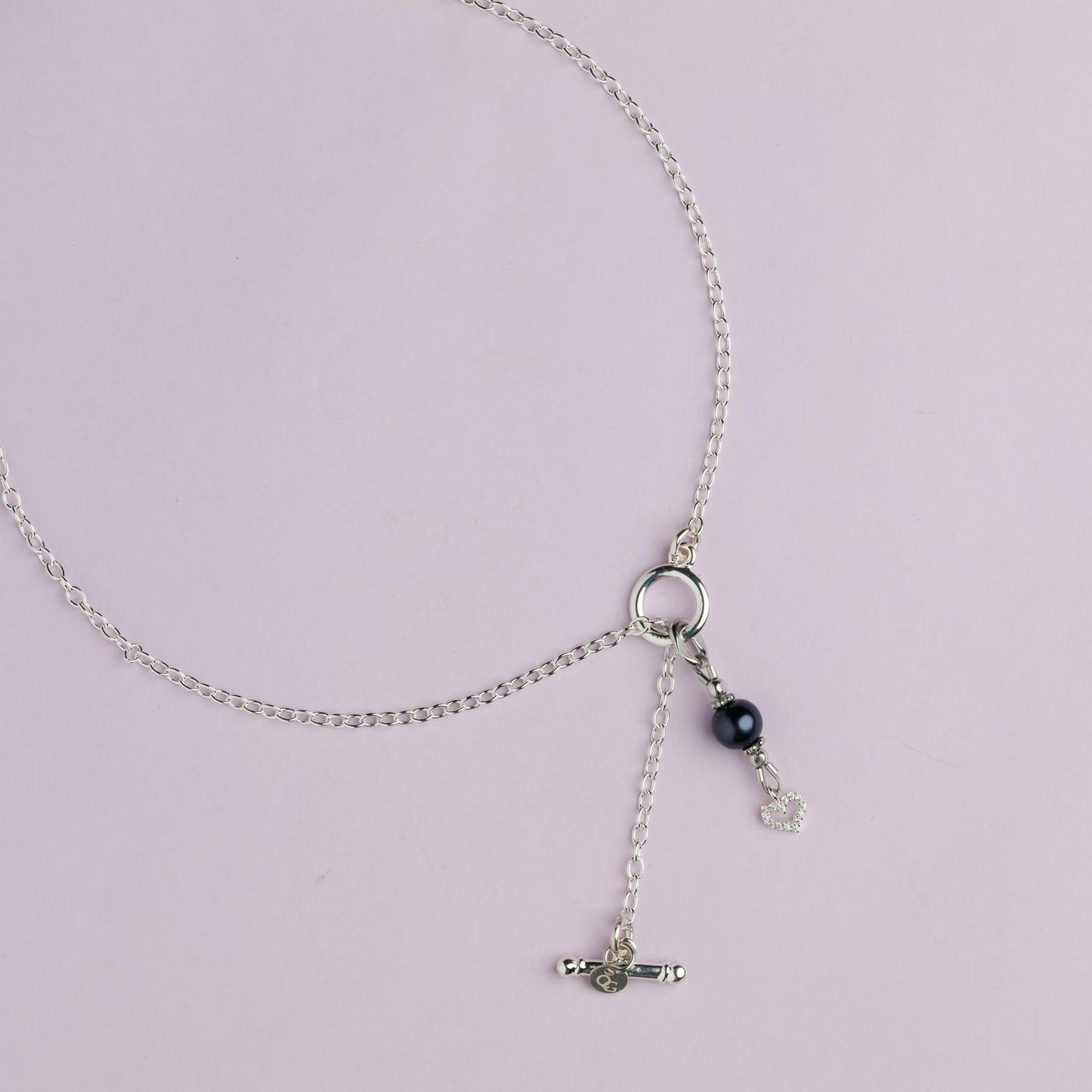 Collier en maille argent - Perle de Tahiti - LILY