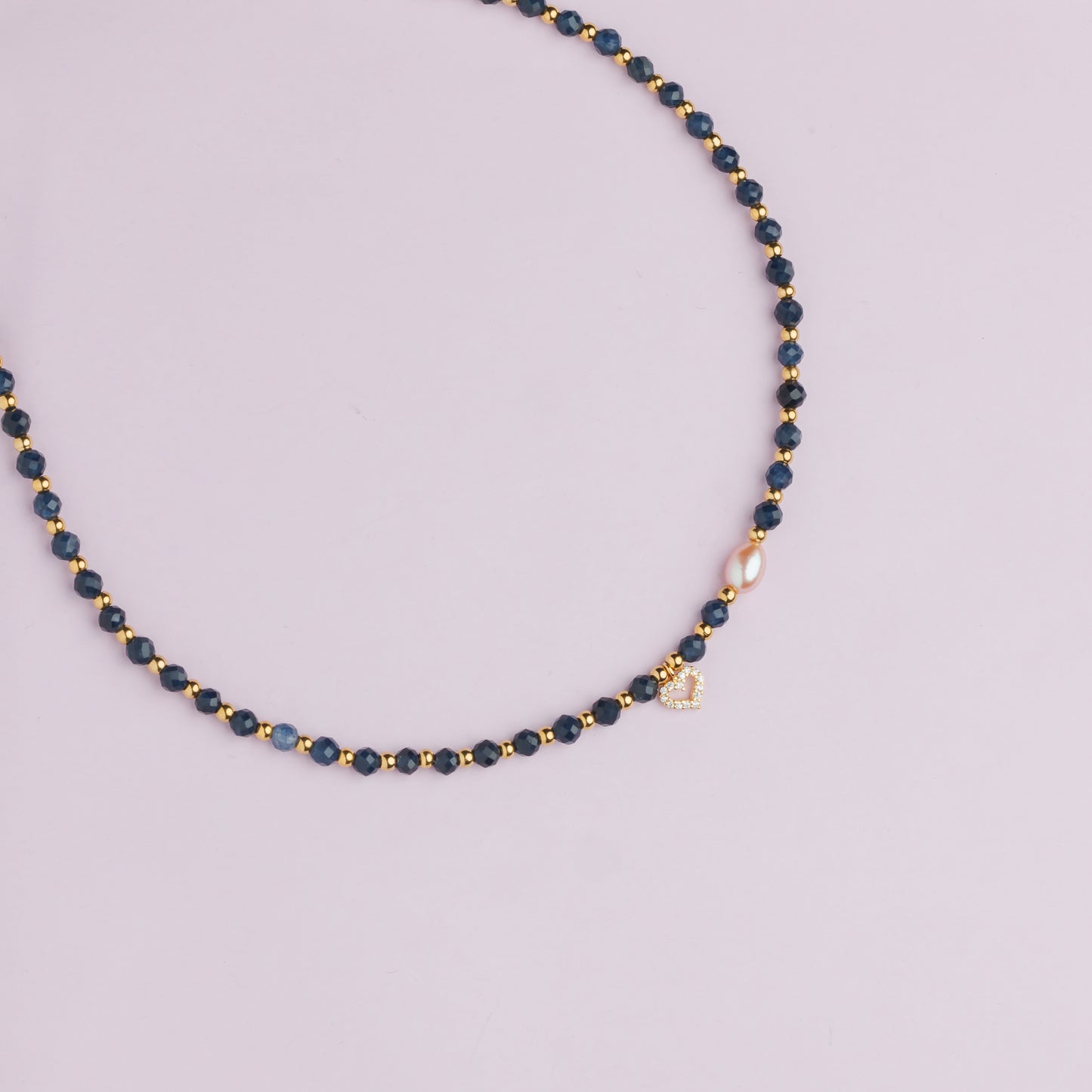 Coffret or - Saphir et Perle de culture - Cœur - JULIA