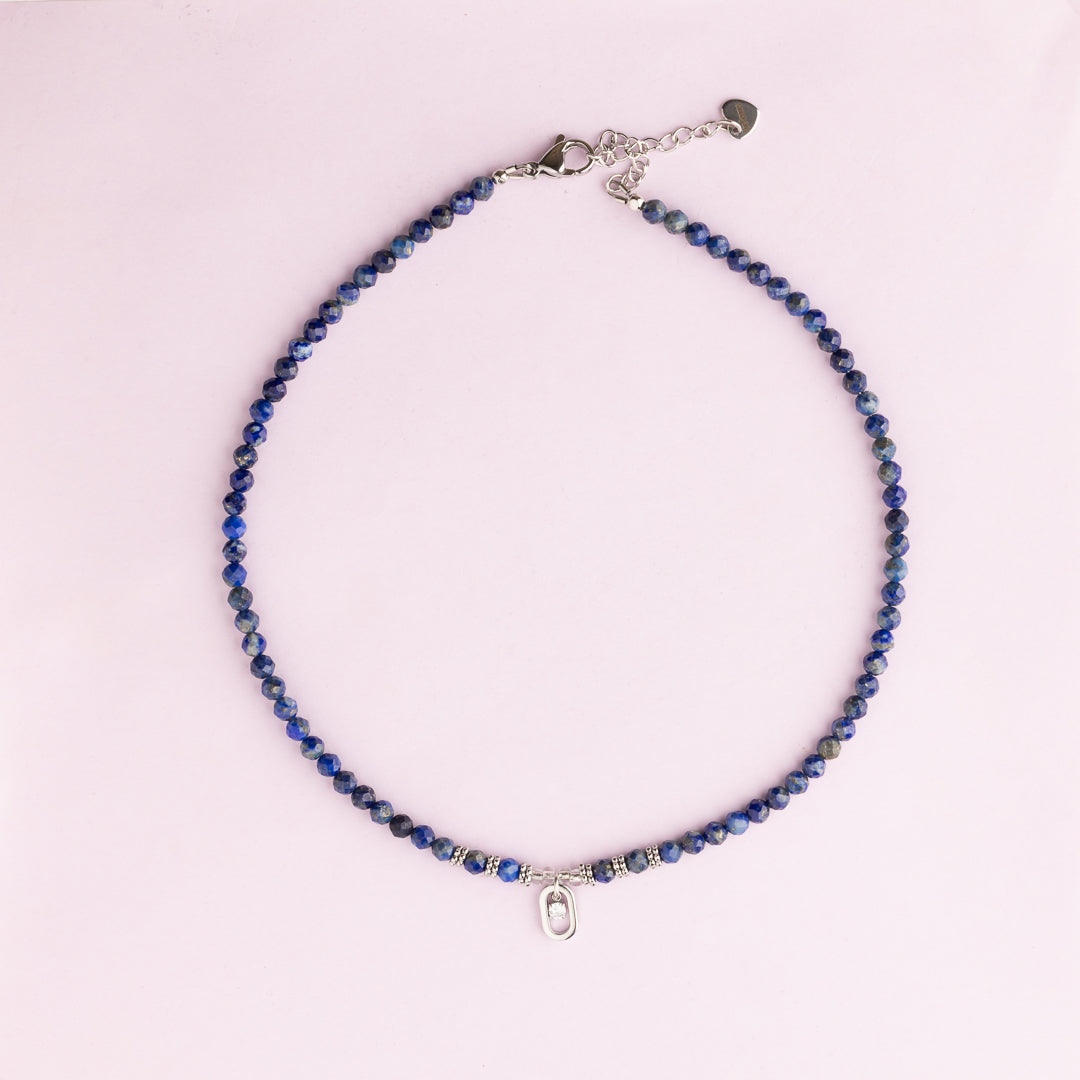 Collier argent - Lapis lazuli - DIAM'S