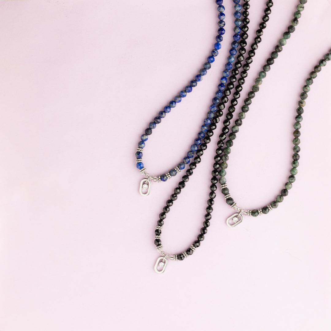 Collier argent - Lapis lazuli - DIAM'S