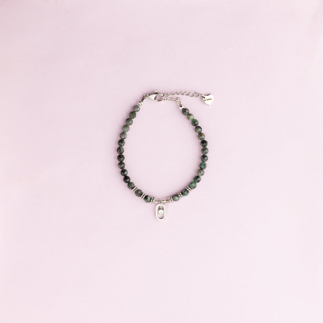 Bracelet argent - Emeraude - DIAM'S