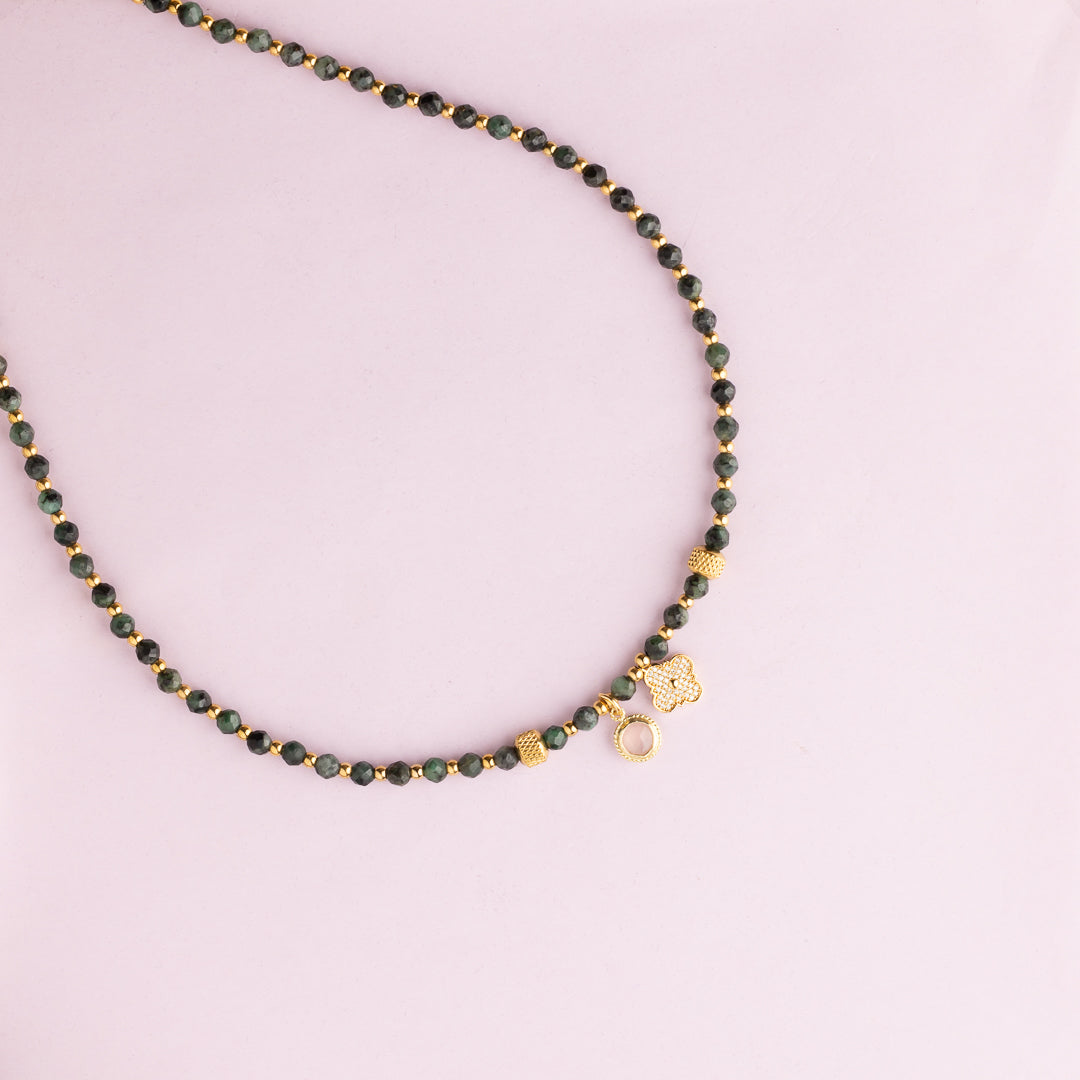 Collier or - Emeraude - FRIDA