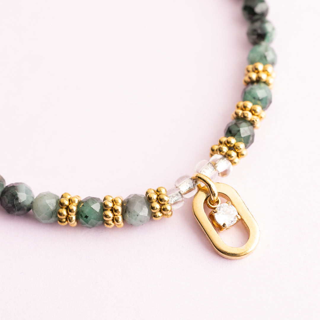 Collier or - Emeraude - DIAM'S