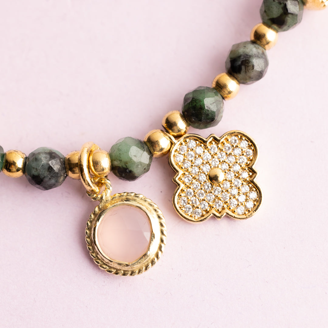 Collier or - Emeraude - FRIDA