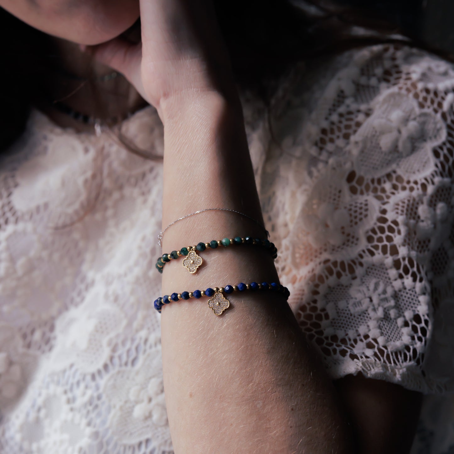 Bracelet or - Lapis lazuli - FRIDA
