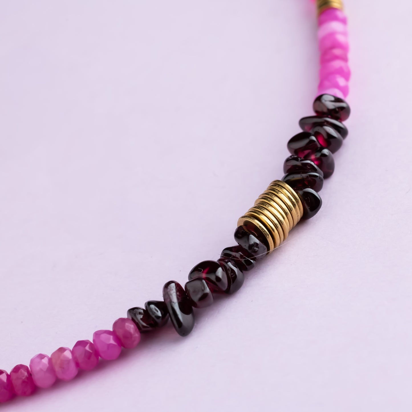 Collier or - Jade et grenat - NOAH