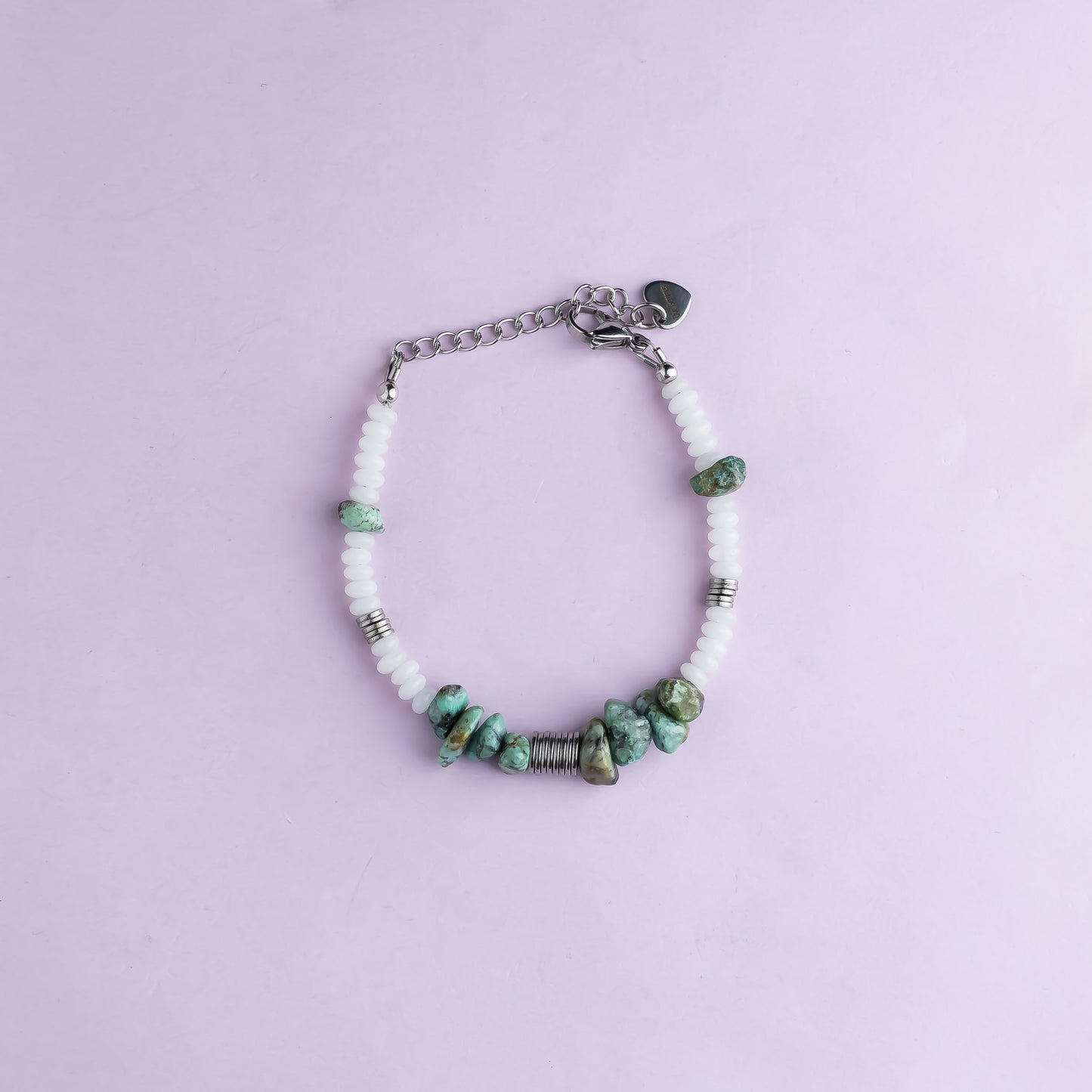 Bracelet argent - Jade et turquoise - NOAH