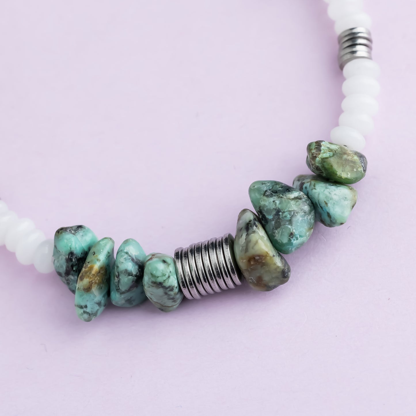 Bracelet argent - Jade et turquoise - NOAH