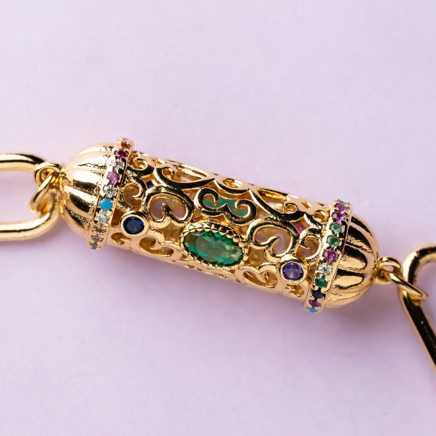 Collier maille plaqué or - Talisman - INDIRA