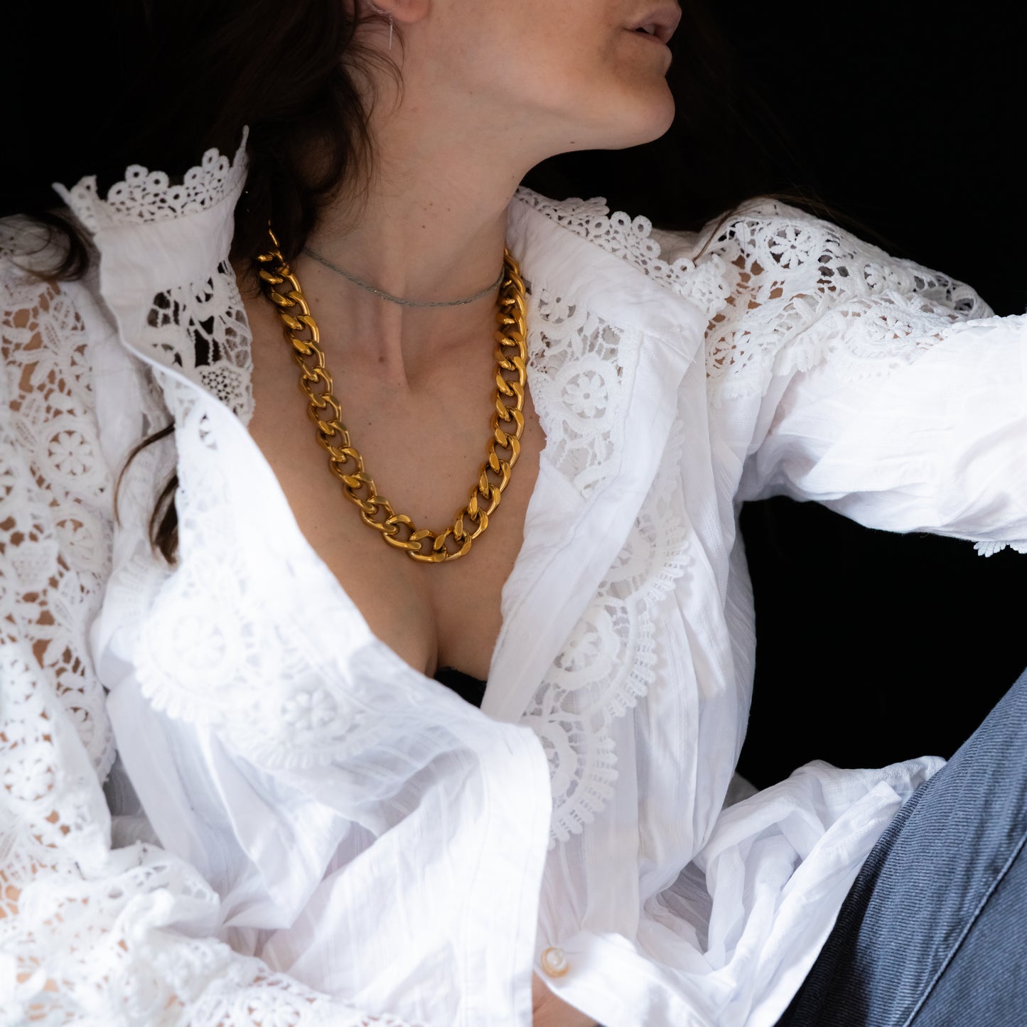Collier en maille acier inoxydable - Or - ROCKY