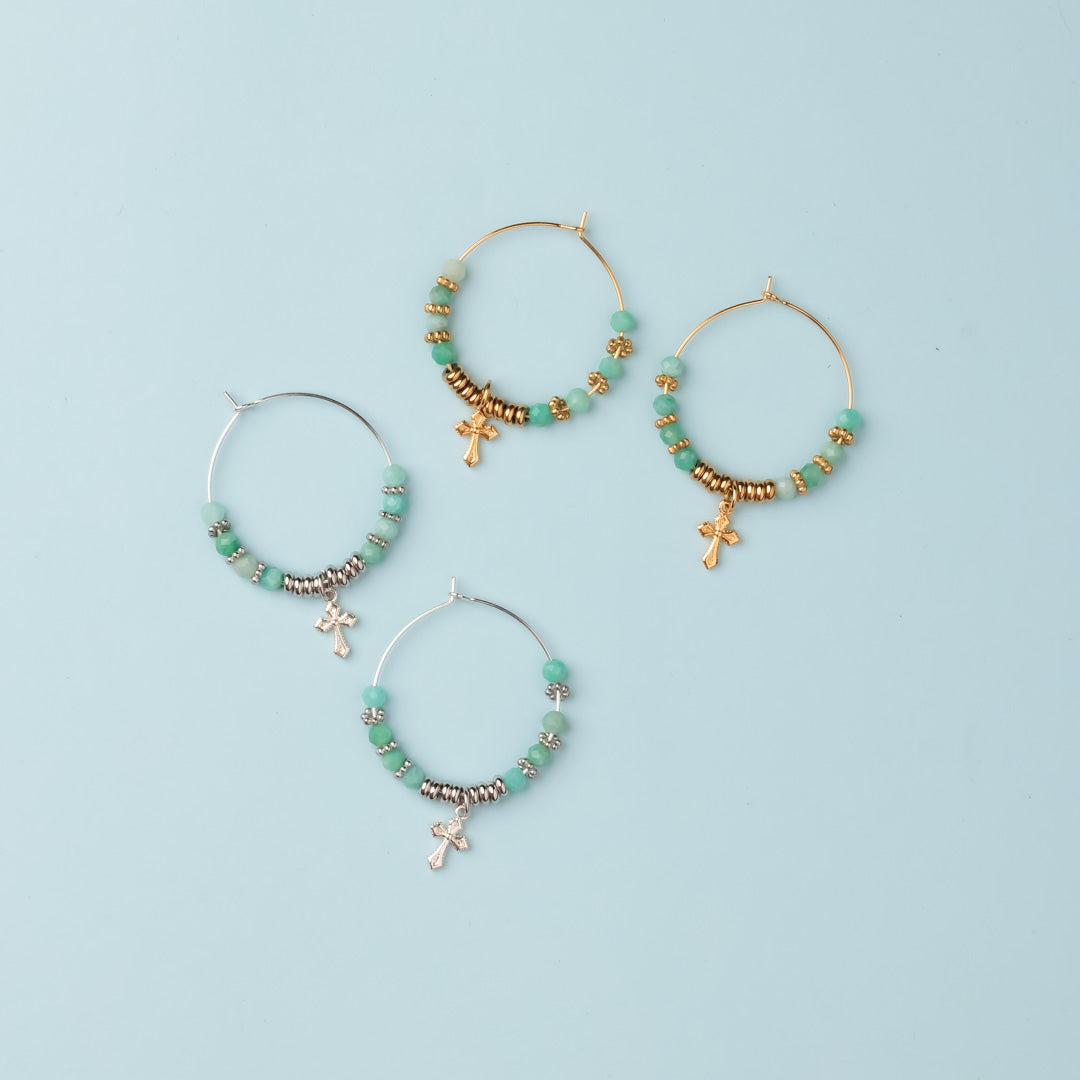 Créole or - Amazonite - Croix - CREA