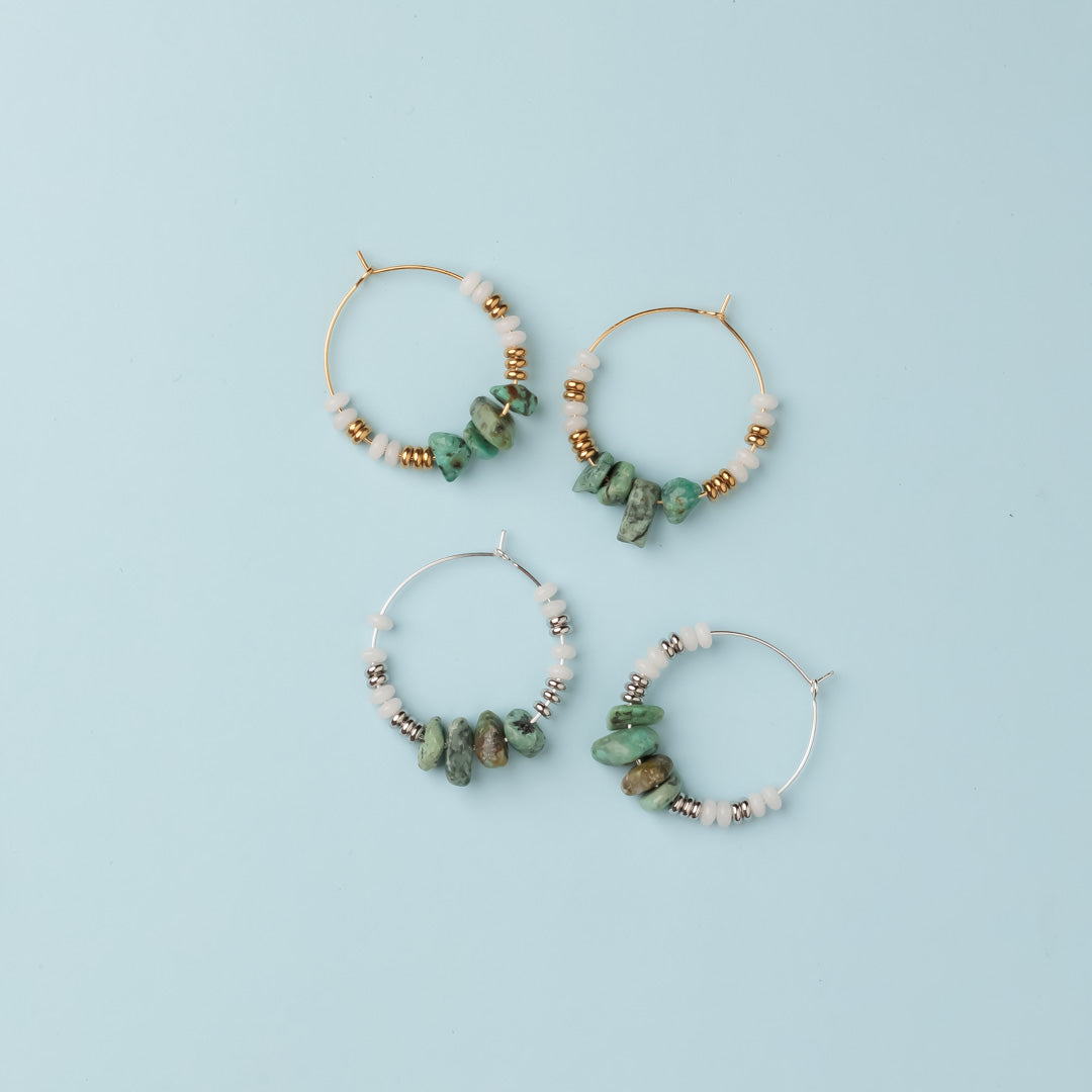 Créole or - Jade et turquoise - Zora
