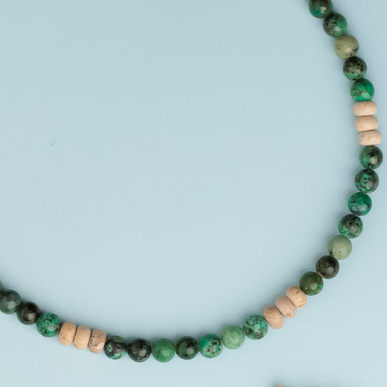 Collier argent - Turquoise et agate - GILOU