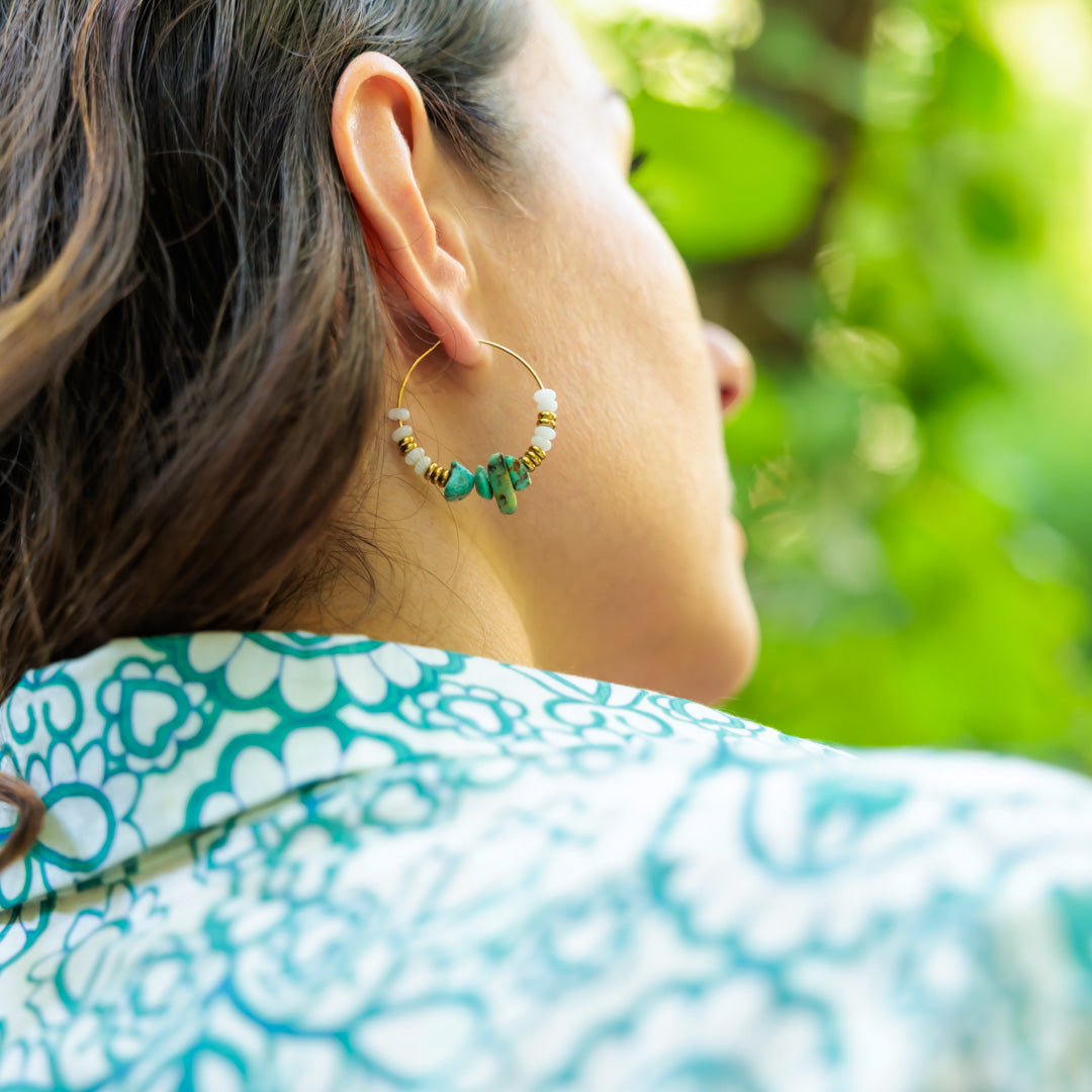 Créole or - Jade et turquoise - Zora