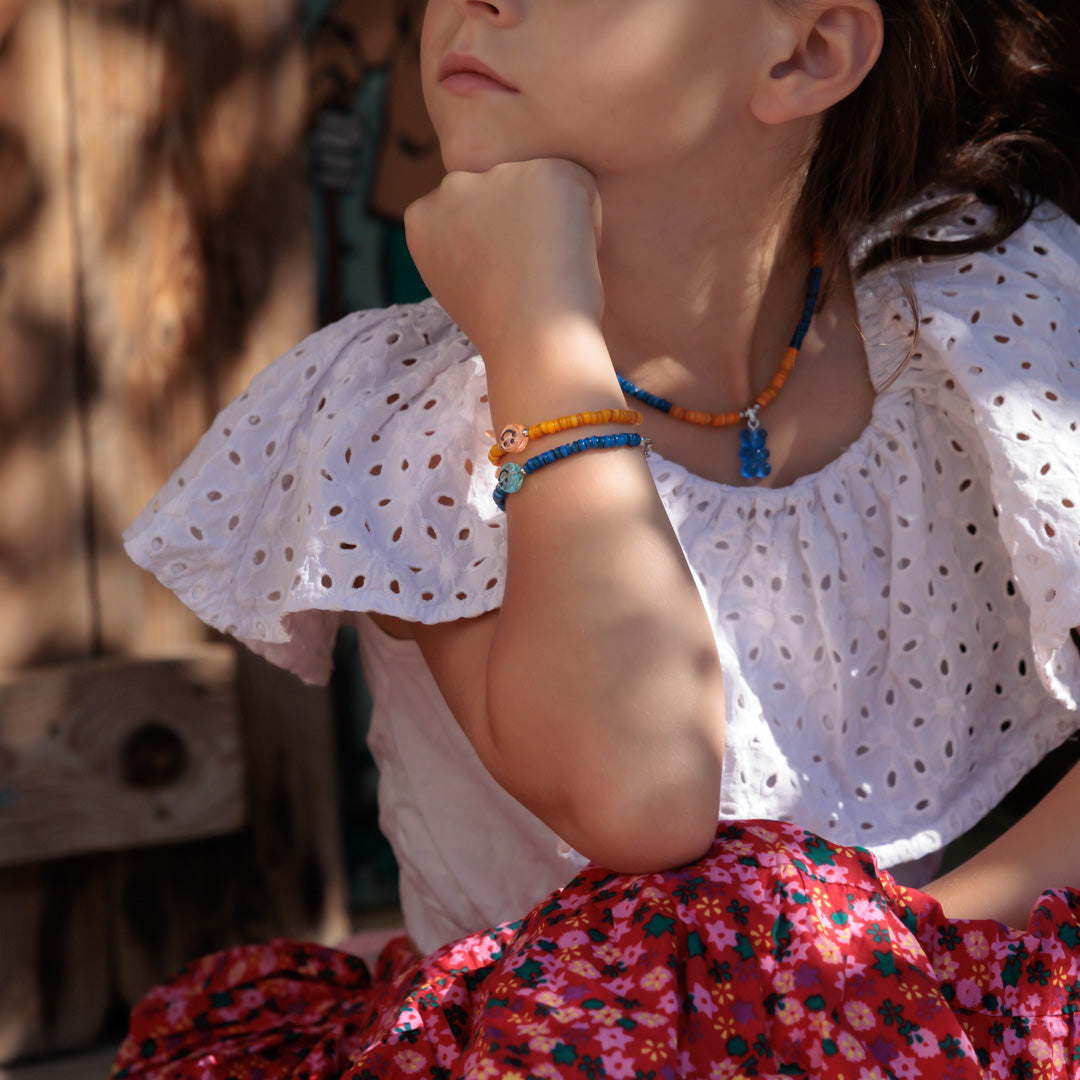 Bracelet argent - Heishi rouge – SMILEY
