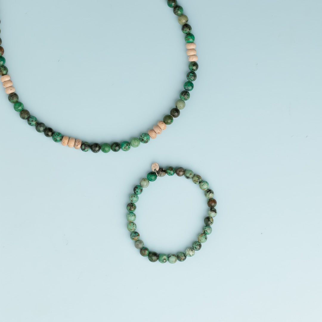 Collier argent - Turquoise et agate - GILOU