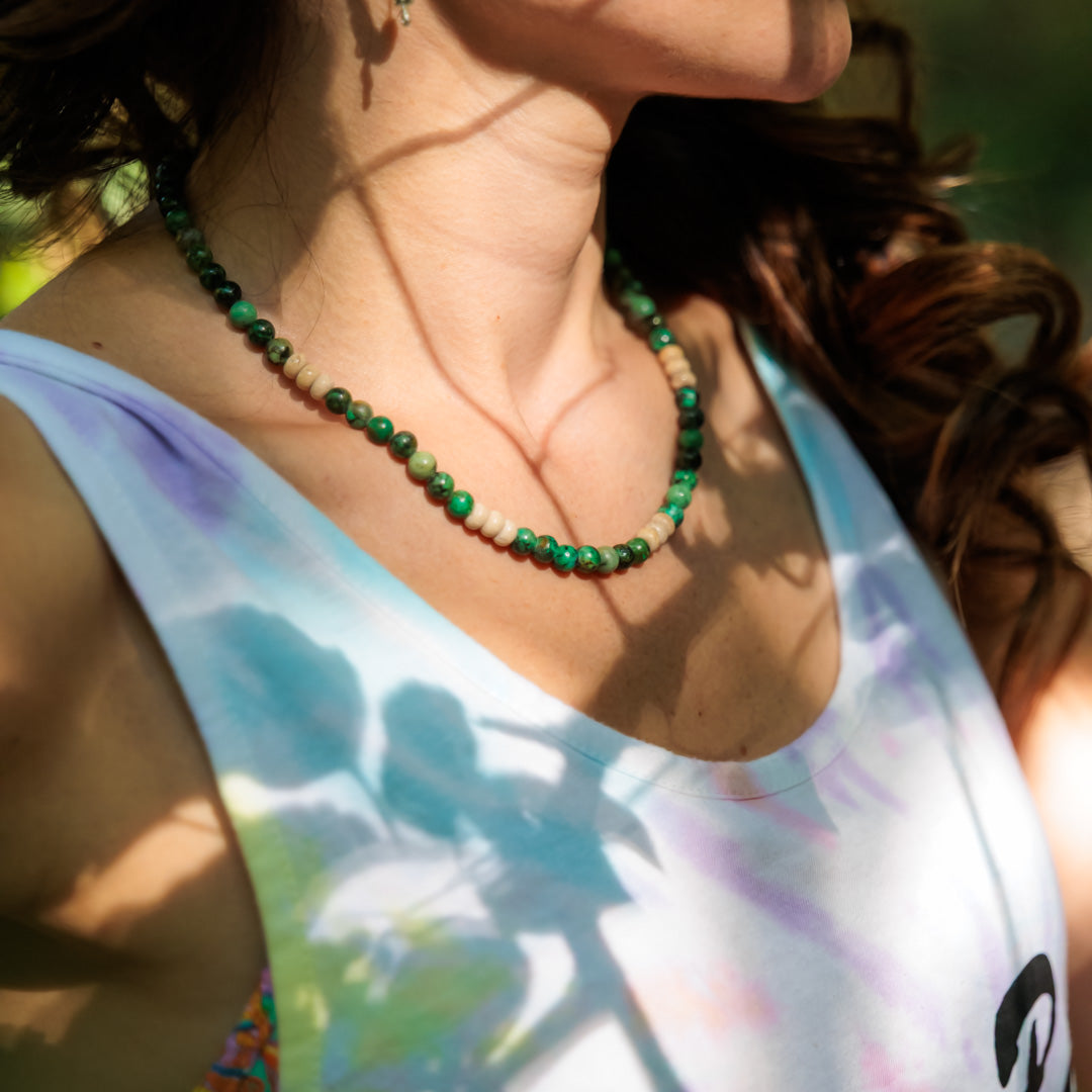 Collier argent - Turquoise et agate - GILOU