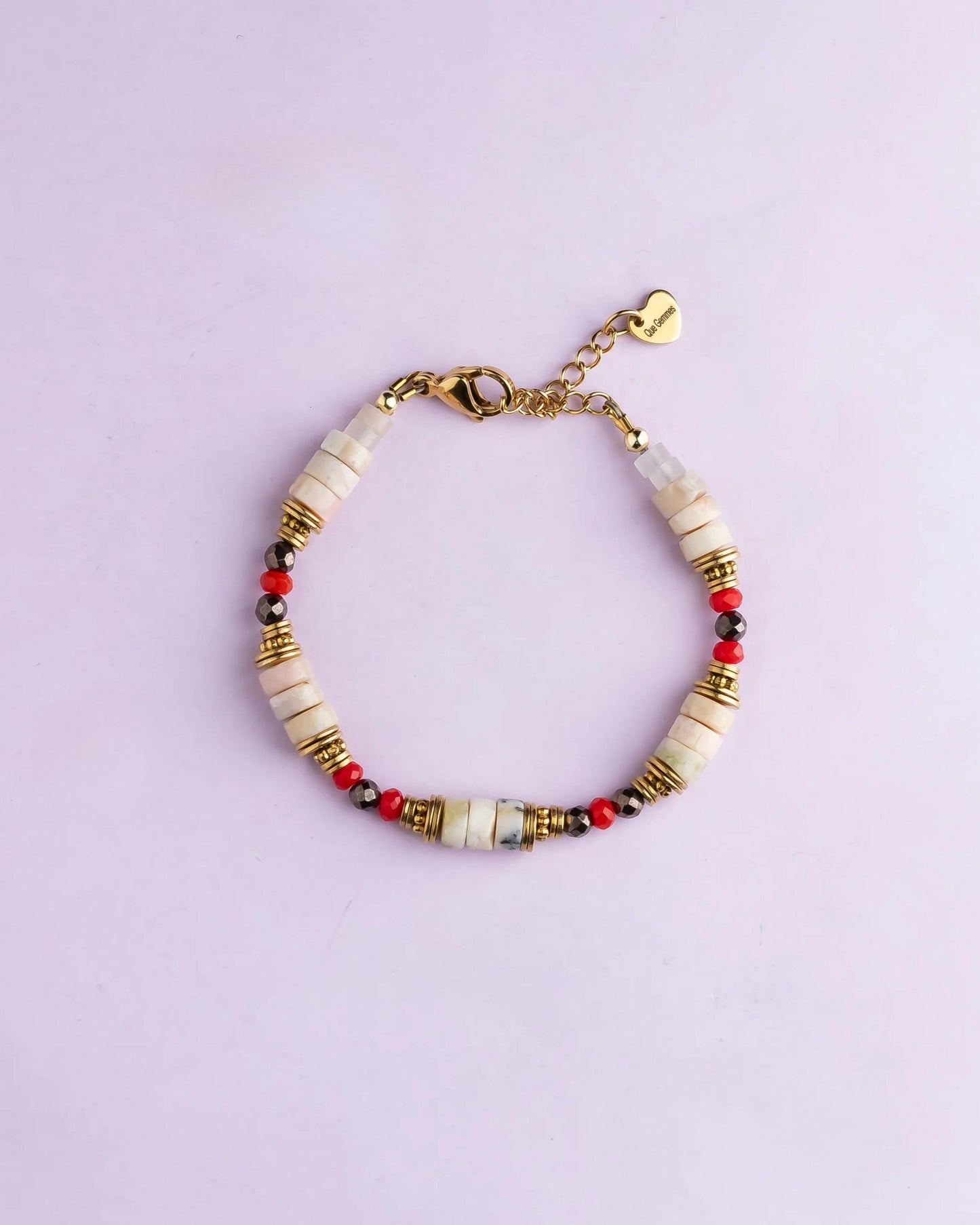 Bracelet or - Opale - Hématite et jade - RITA