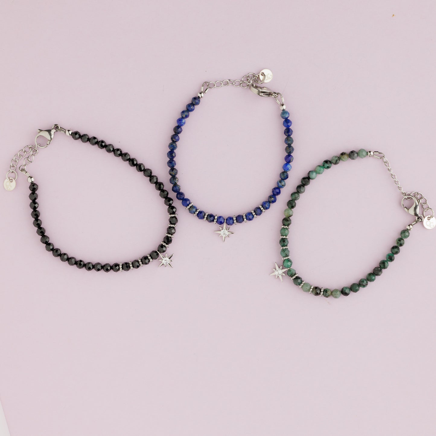 Bracelet plaqué rhodium - Hématite - Etoile -STELLA