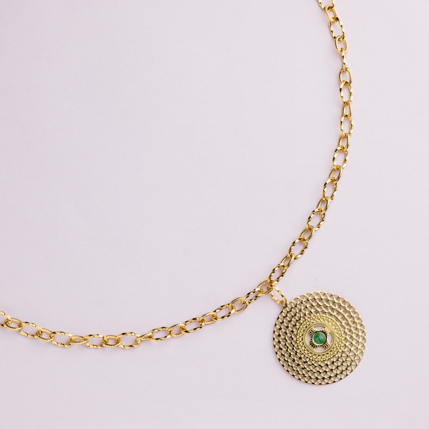 Sautoir maille en acier inoxydable or - LAURY