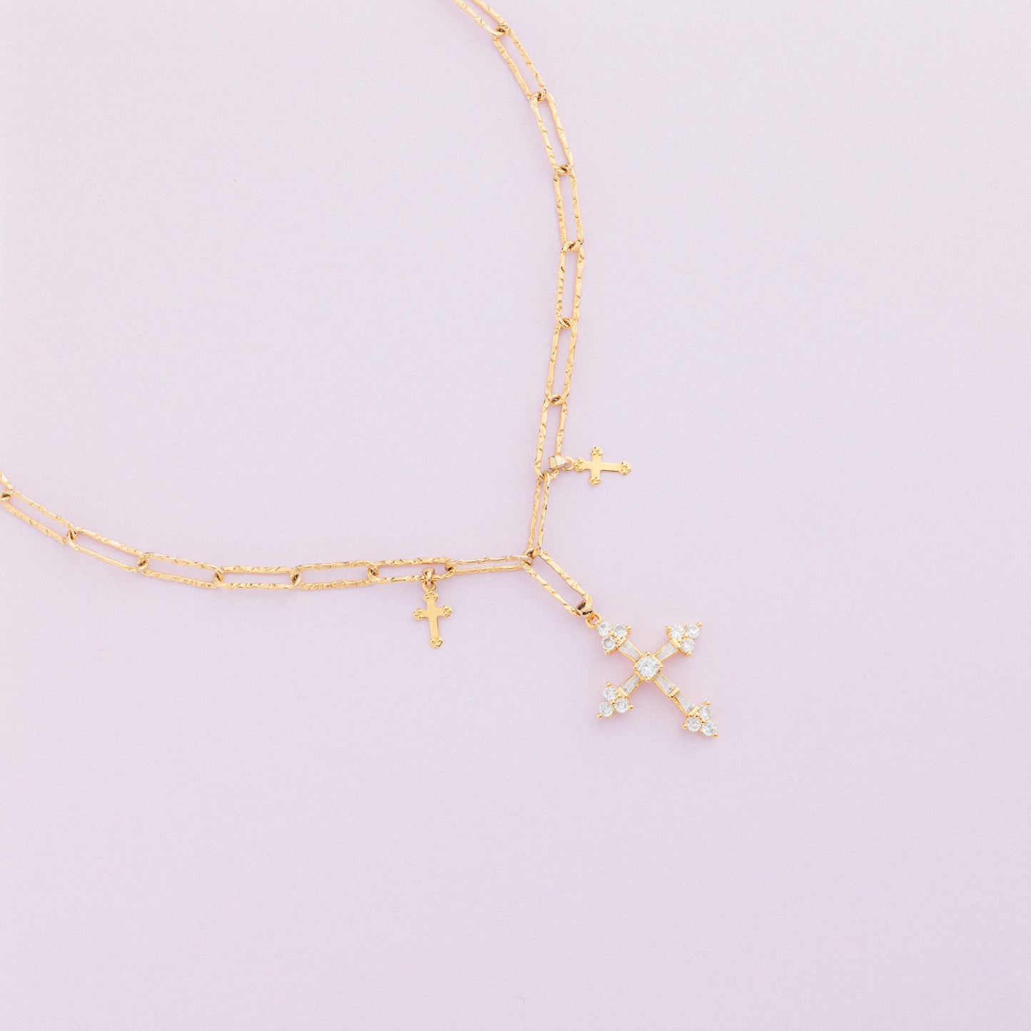 Collier en maille or - Croix - LUCIE