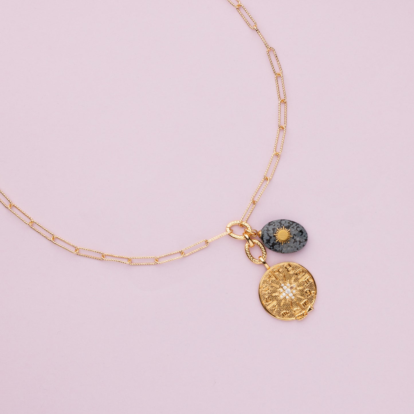 Collier en maille or et jaspe - TANIA - Astro
