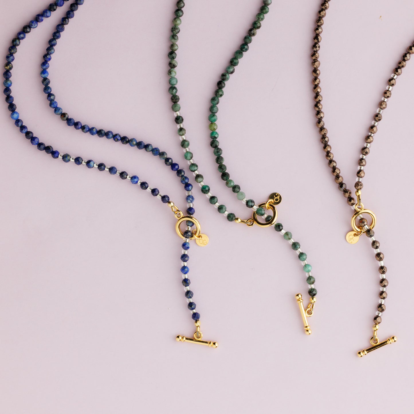 Collier 3 en 1 or - Lapis lazuli - CELIA