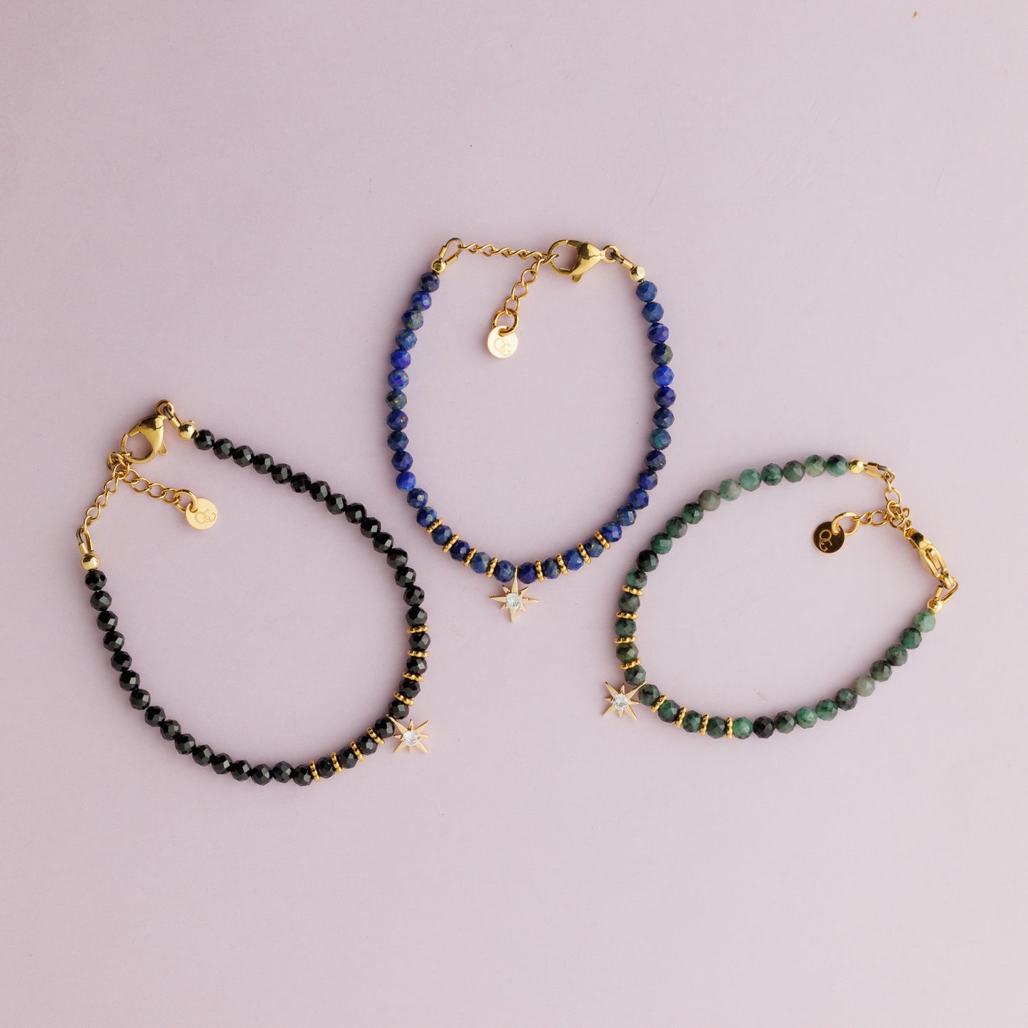 Bracelet or - Hématite - Etoile - STELLA