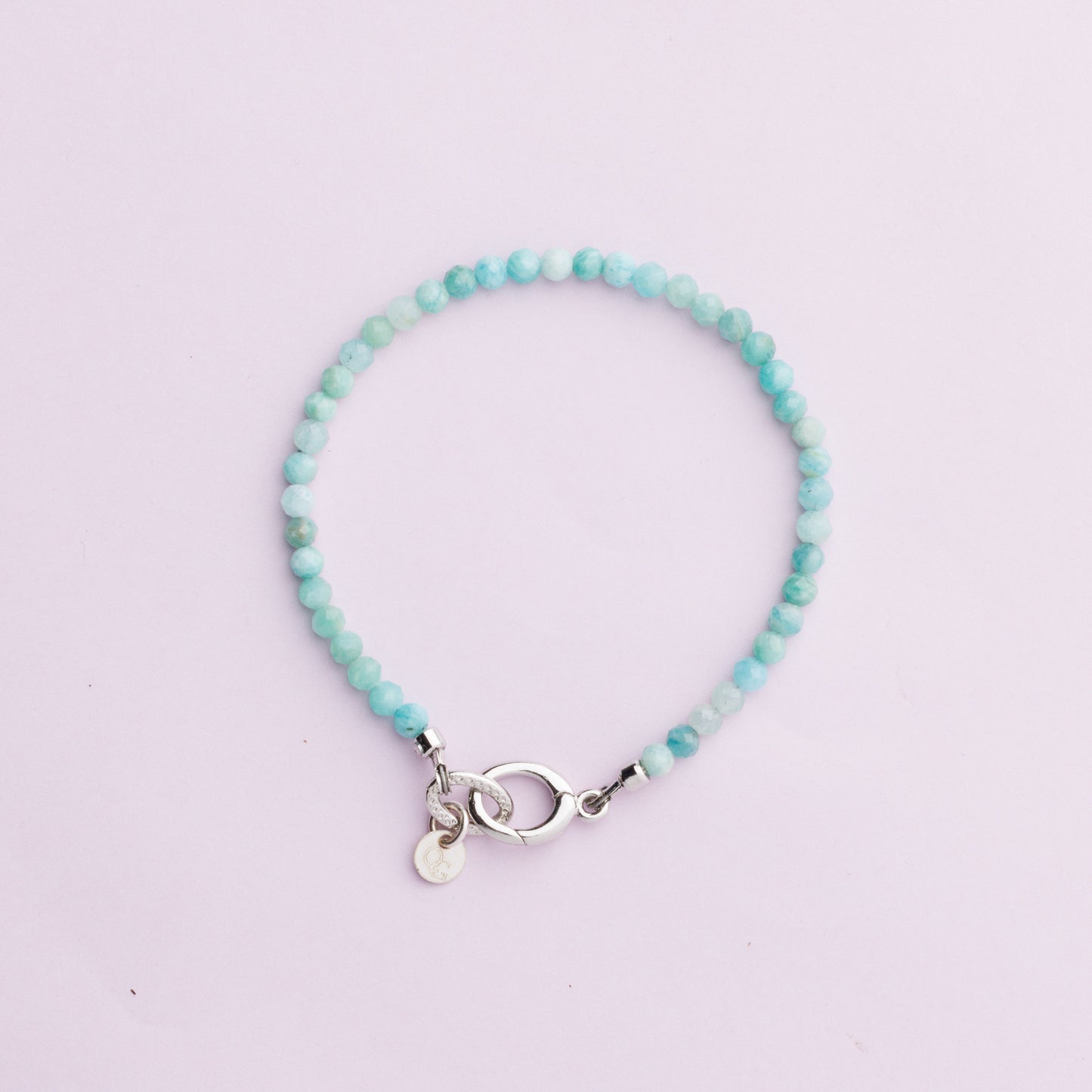 Bracelet plaqué rhodium - Amazonite - GABY