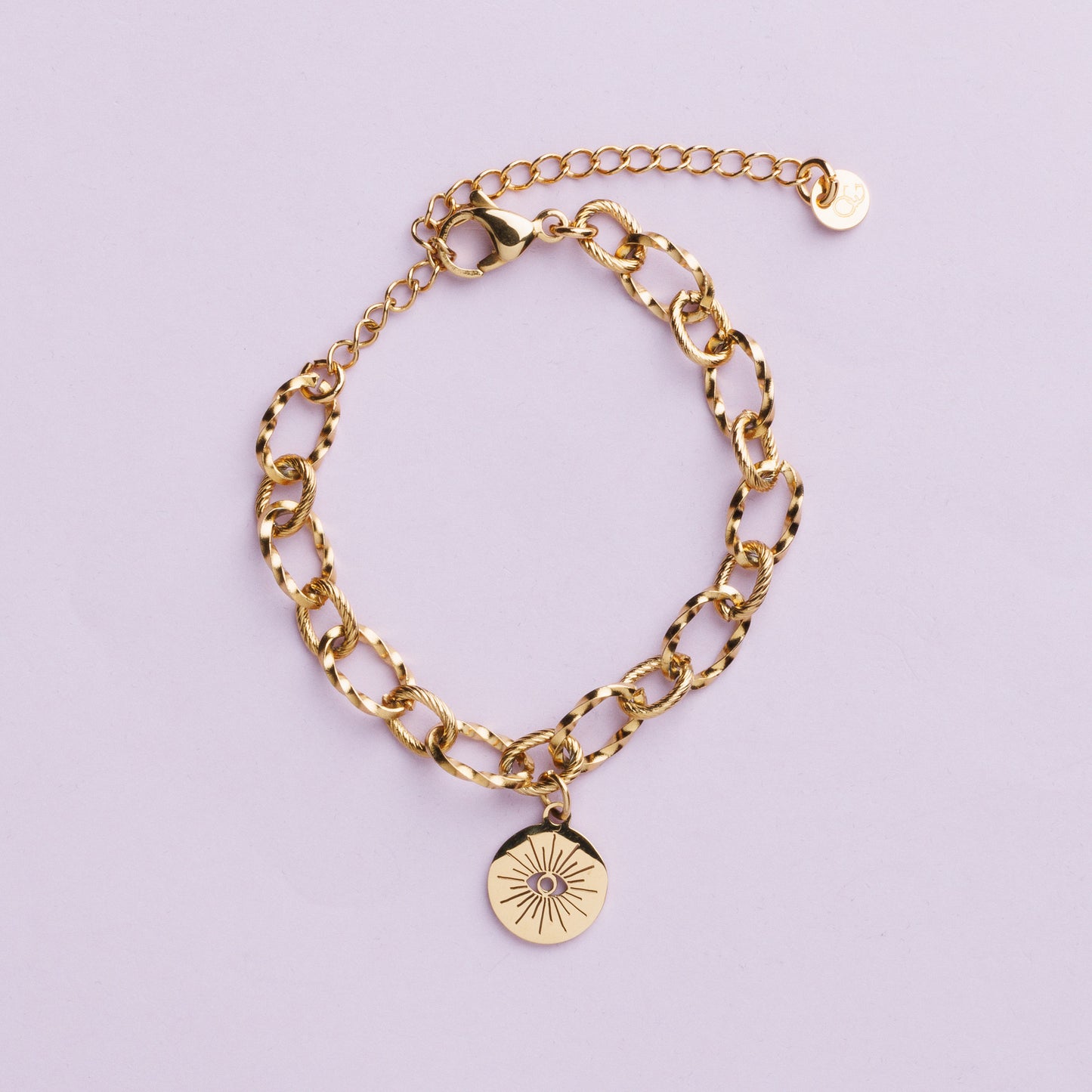Bracelet maille acier inoxydable or - Œil - NEALA