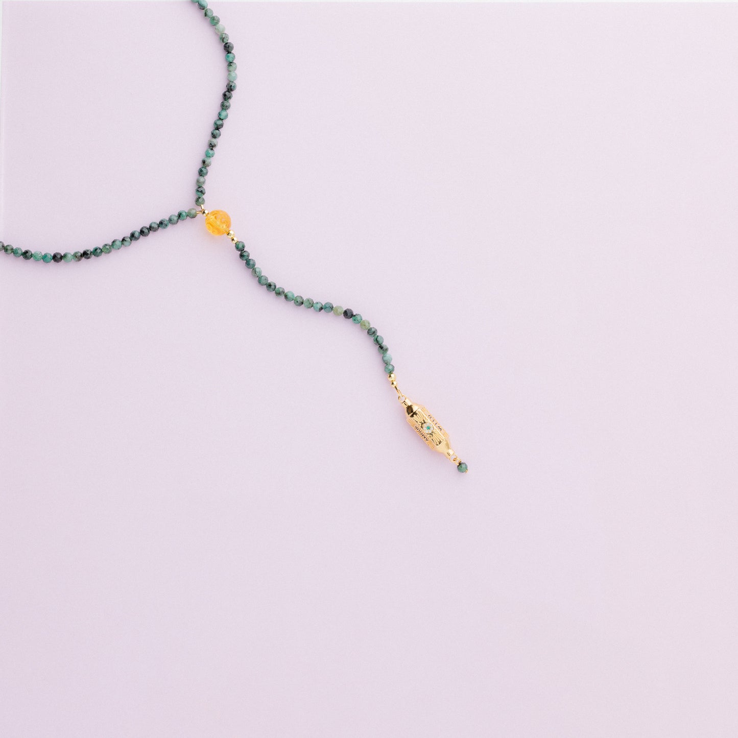 Collier or - Emeraude et citrine - Talisman - CASSIE