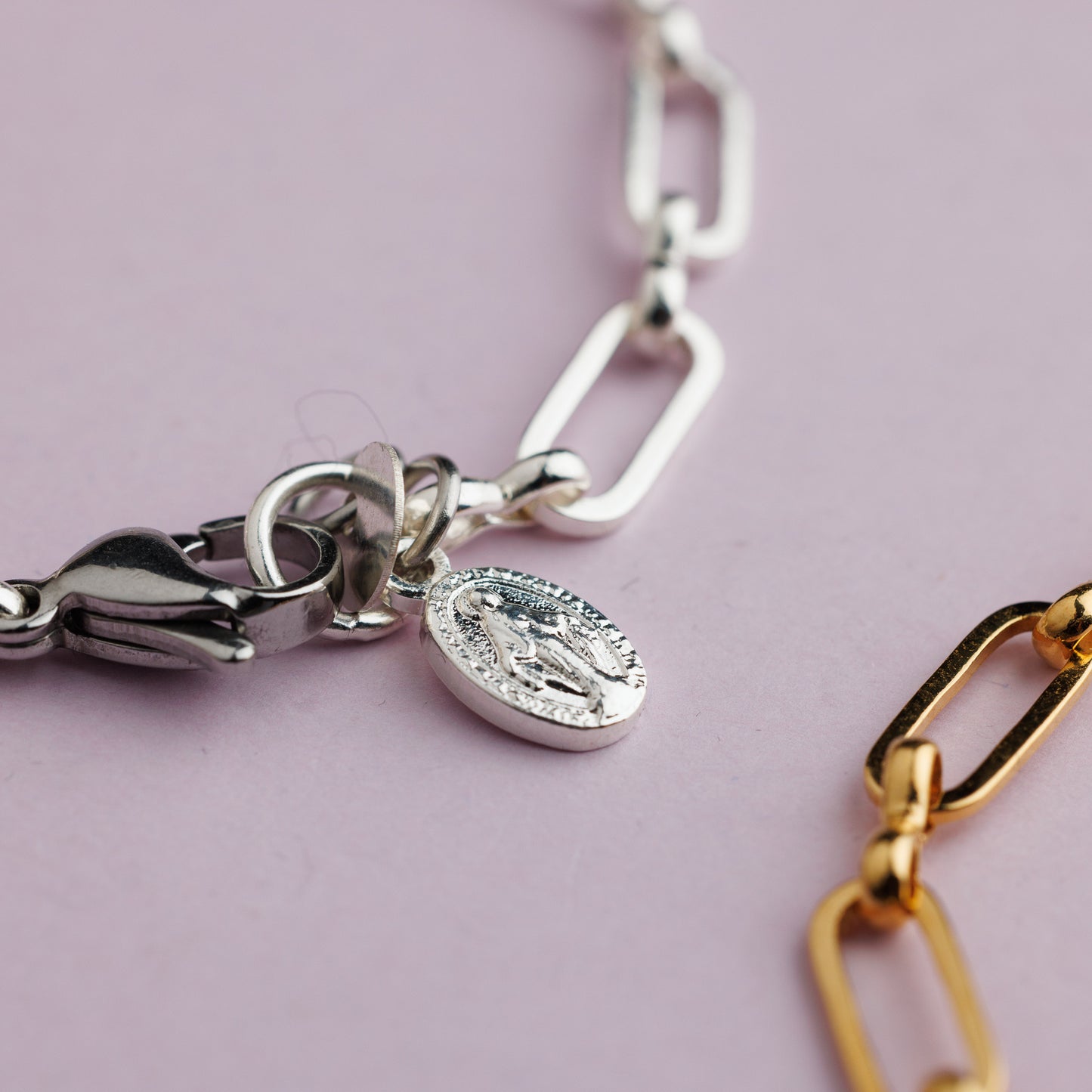 Bracelet maille plaqué argent - Médaille miraculeuse -VERA