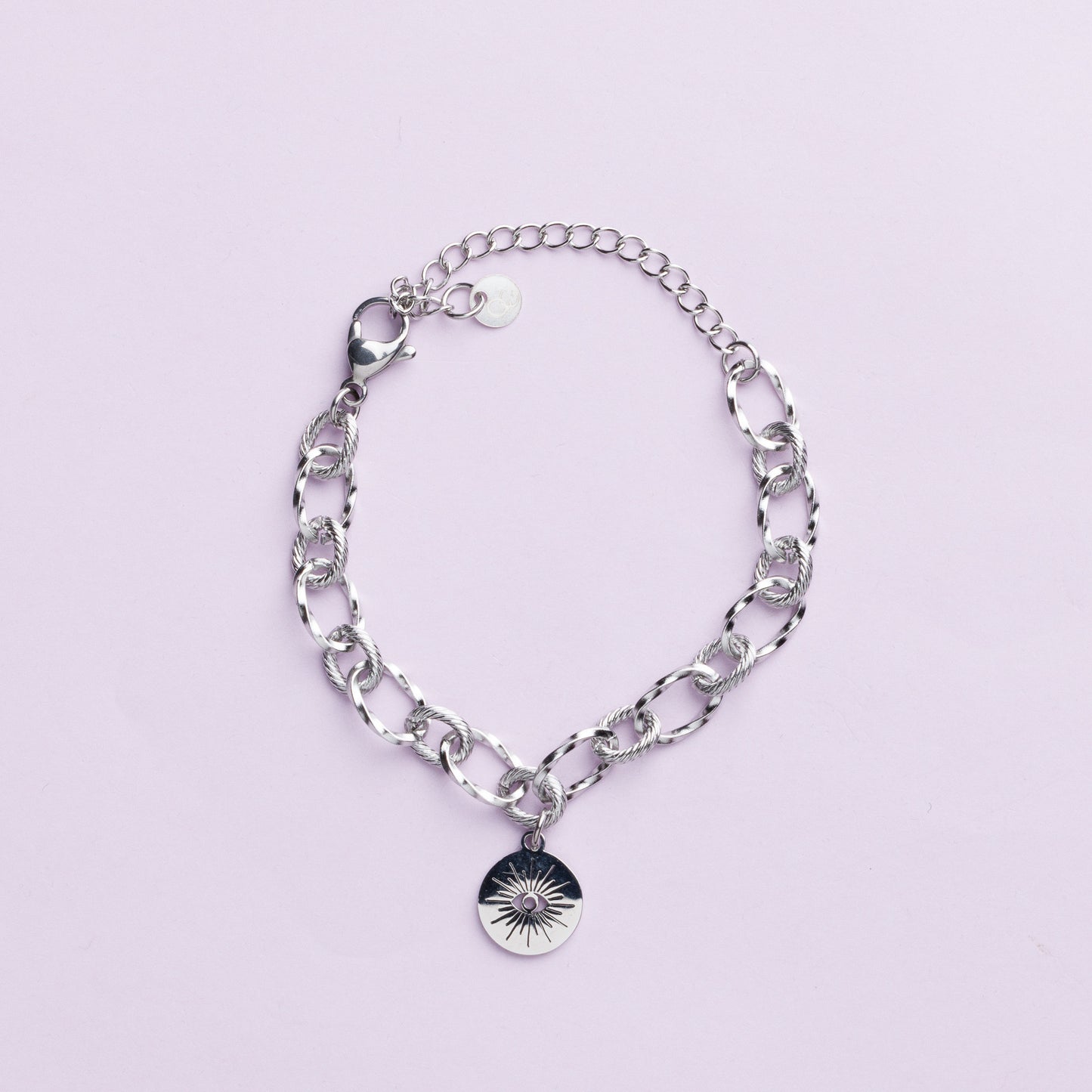 Bracelet maille acier inoxydable argent - Œil - NEALA