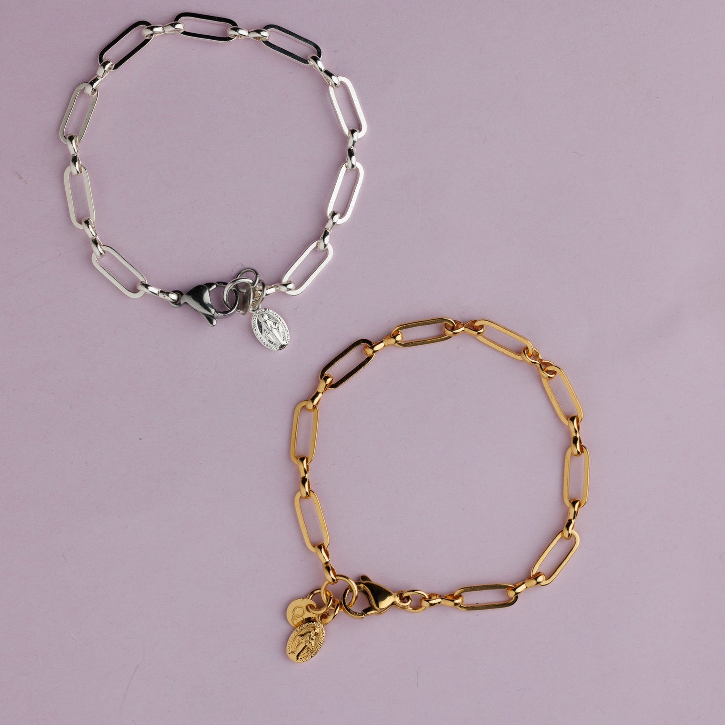 Bracelet maille plaqué argent - Médaille miraculeuse -VERA