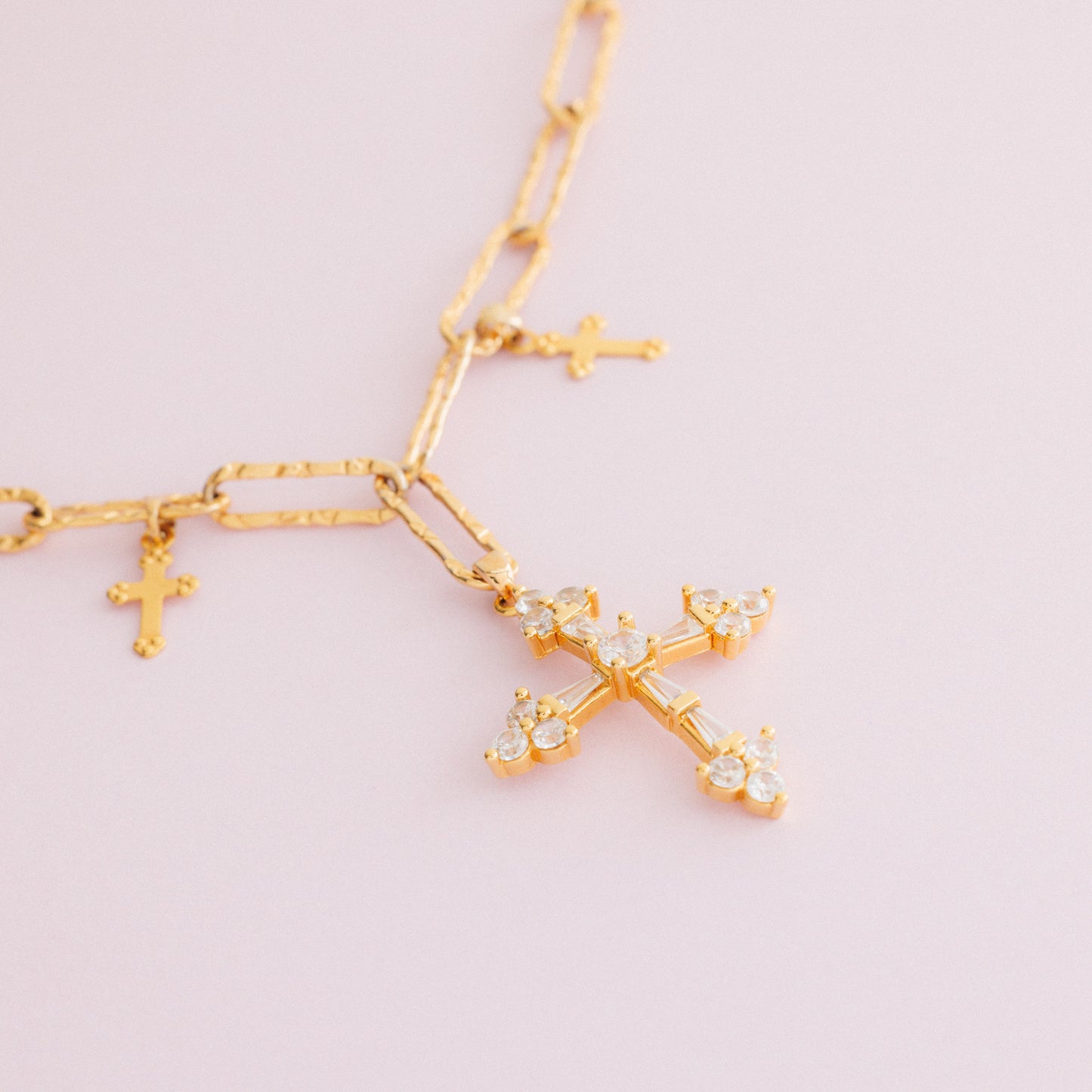 Collier en maille or - Croix - LUCIE