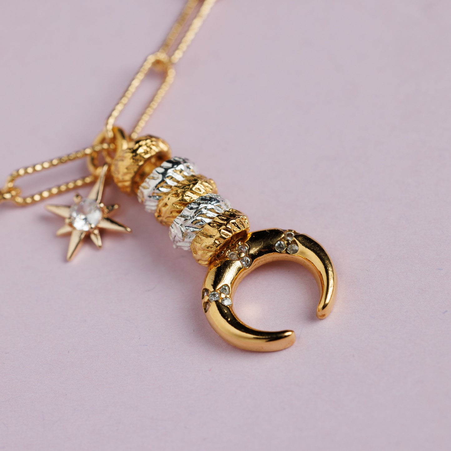 Collier en maille or - Lune - INES