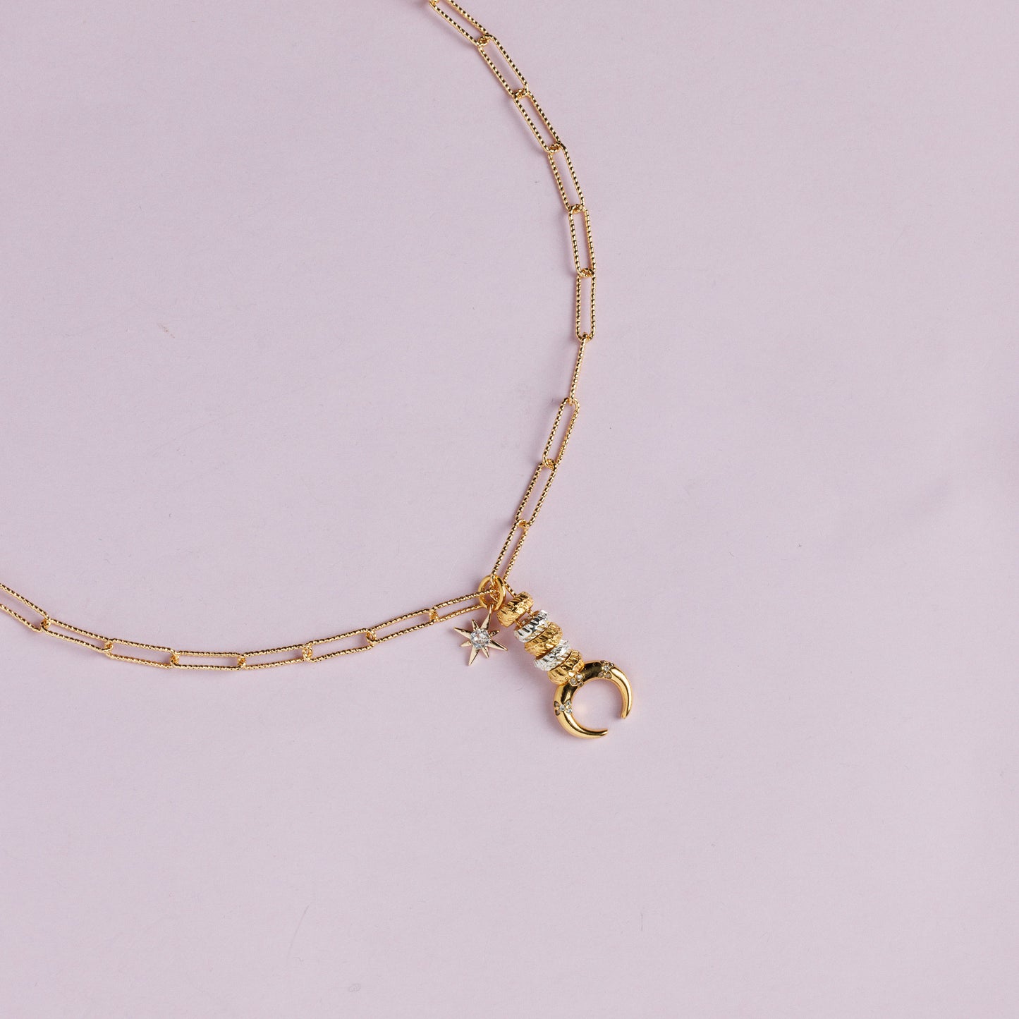 Collier en maille or - Lune - INES