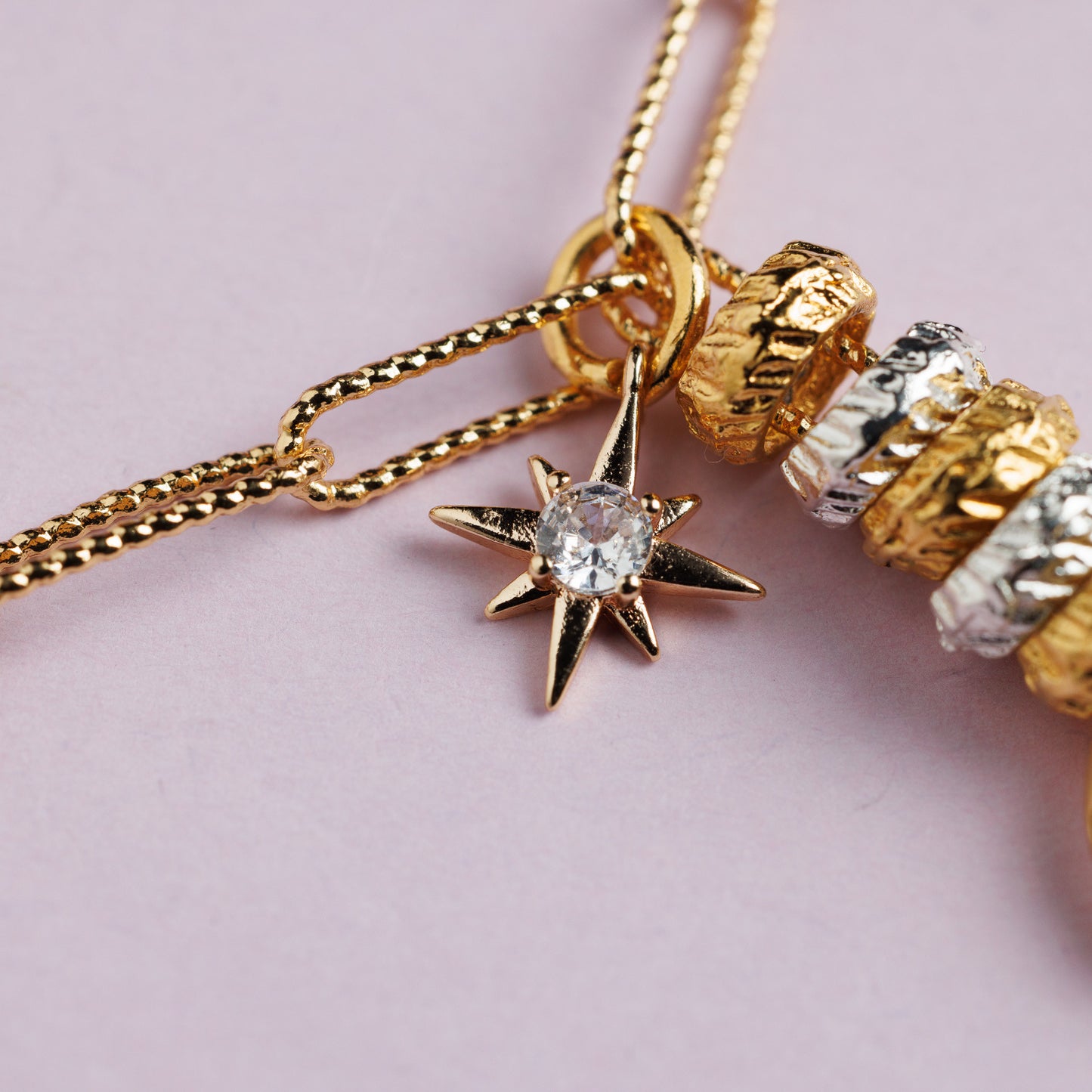 Collier en maille or - Lune - INES