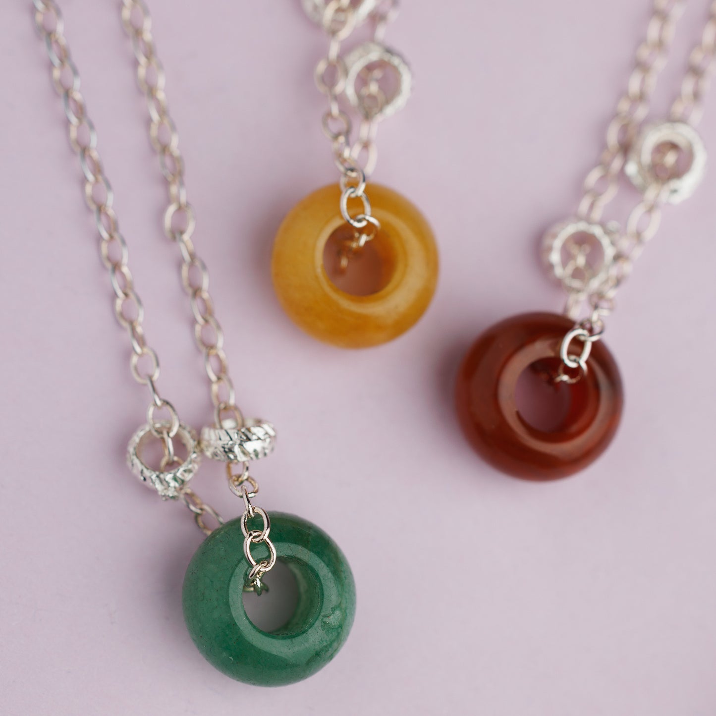 Collier en maille plaqué argent - Cornaline - ANOUK