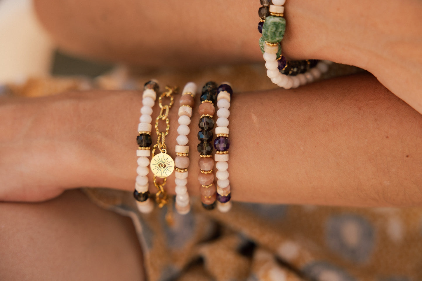 Bracelet maille acier inoxydable or - Œil - NEALA