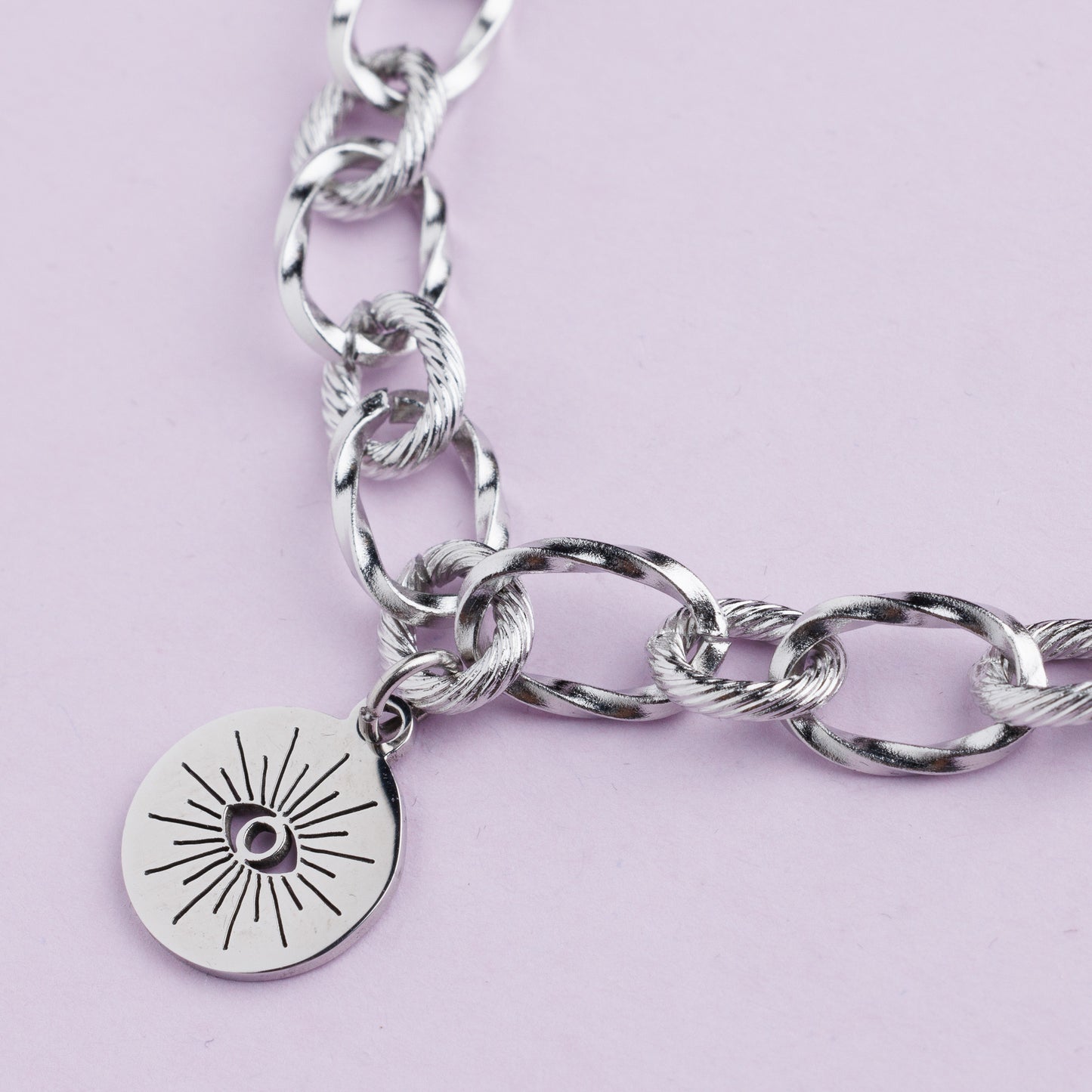 Bracelet maille acier inoxydable argent - Œil - NEALA