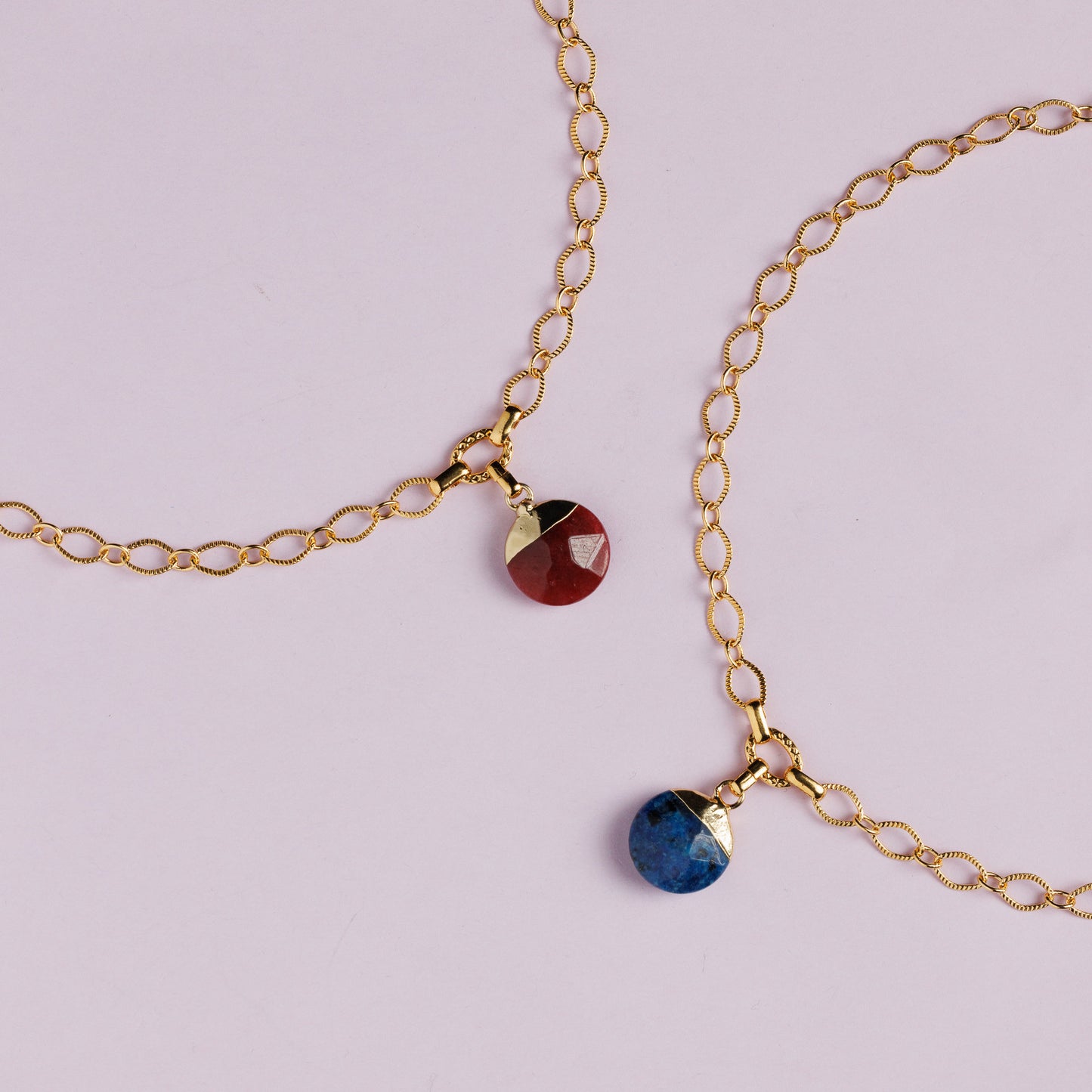 Collier en maille or - Amulette rubis - SONIA