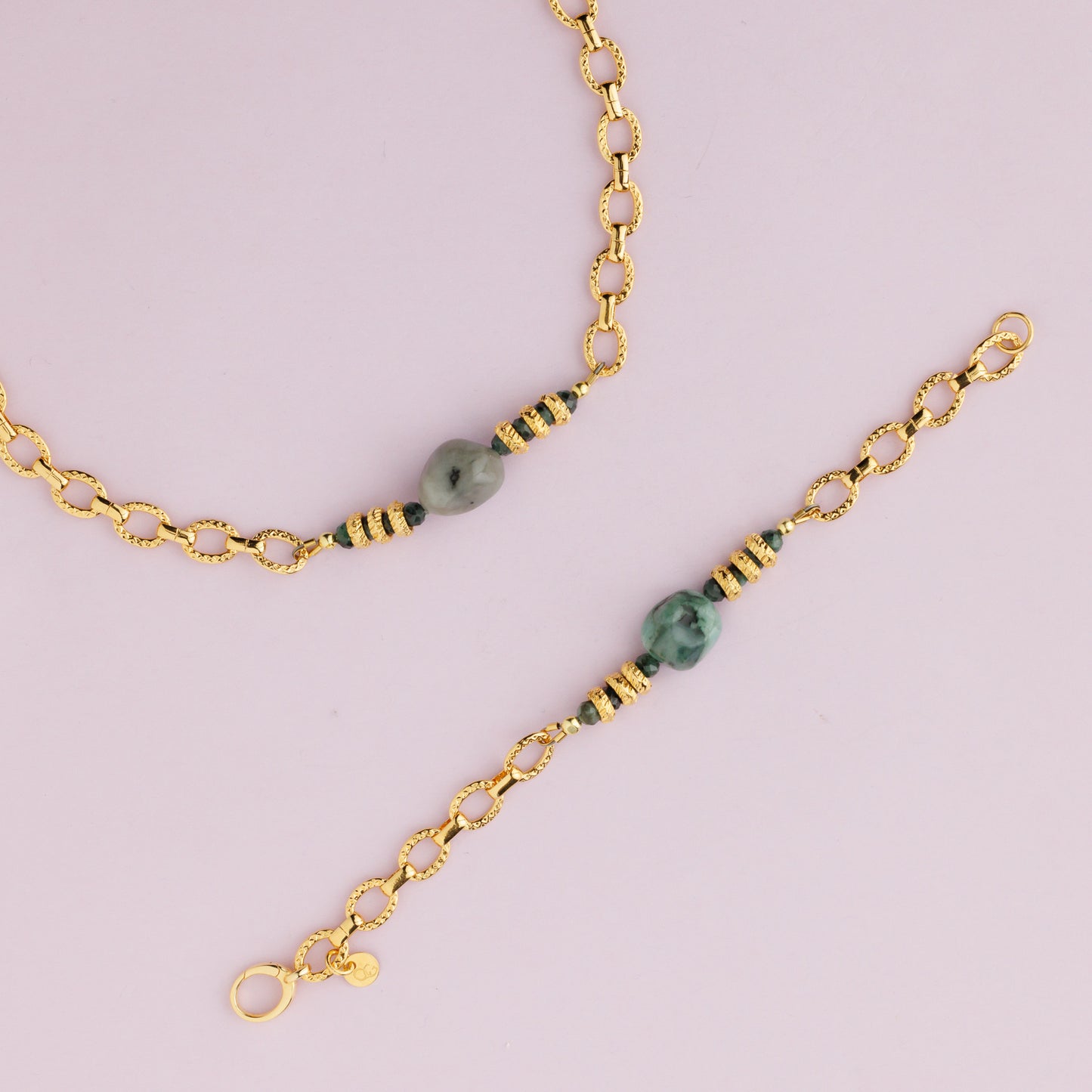 Bracelet en maille or - Emeraude - ESMERALDA