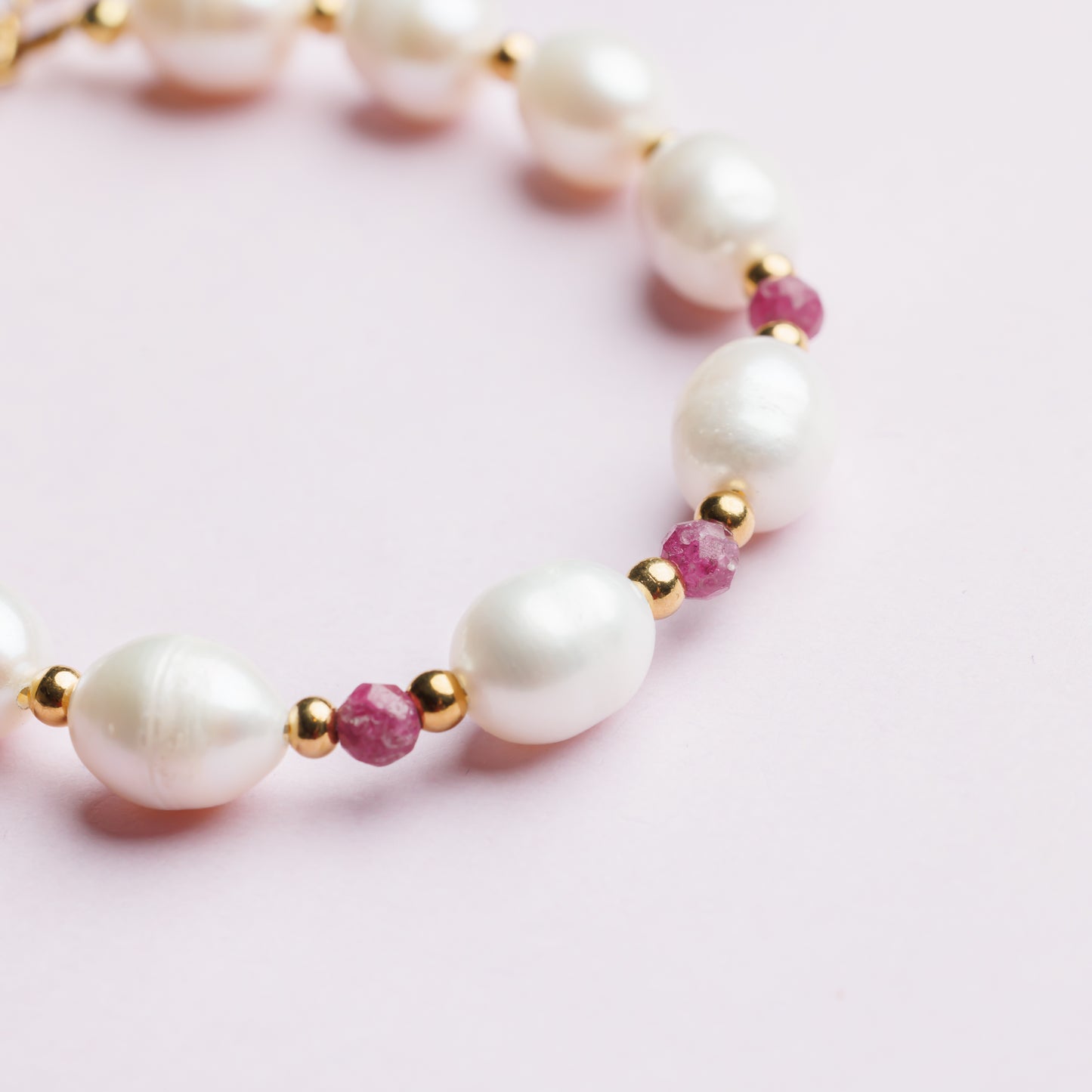 Bracelet or - Perle de culture et Rubis - DIVINA