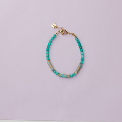 Bracelet or - Amazonite et jaspe - RIO