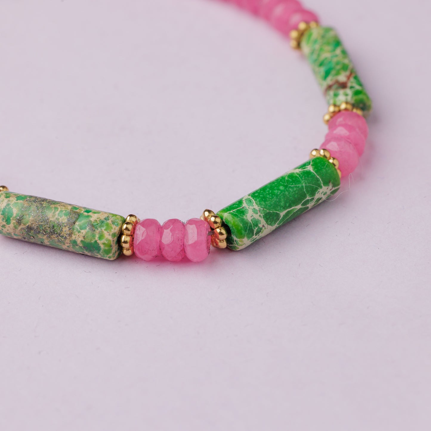 Bracelet or - Jade et jaspe - ACAPULCO