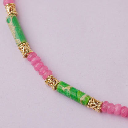 Collier or - Jade et jaspe - ACAPULCO